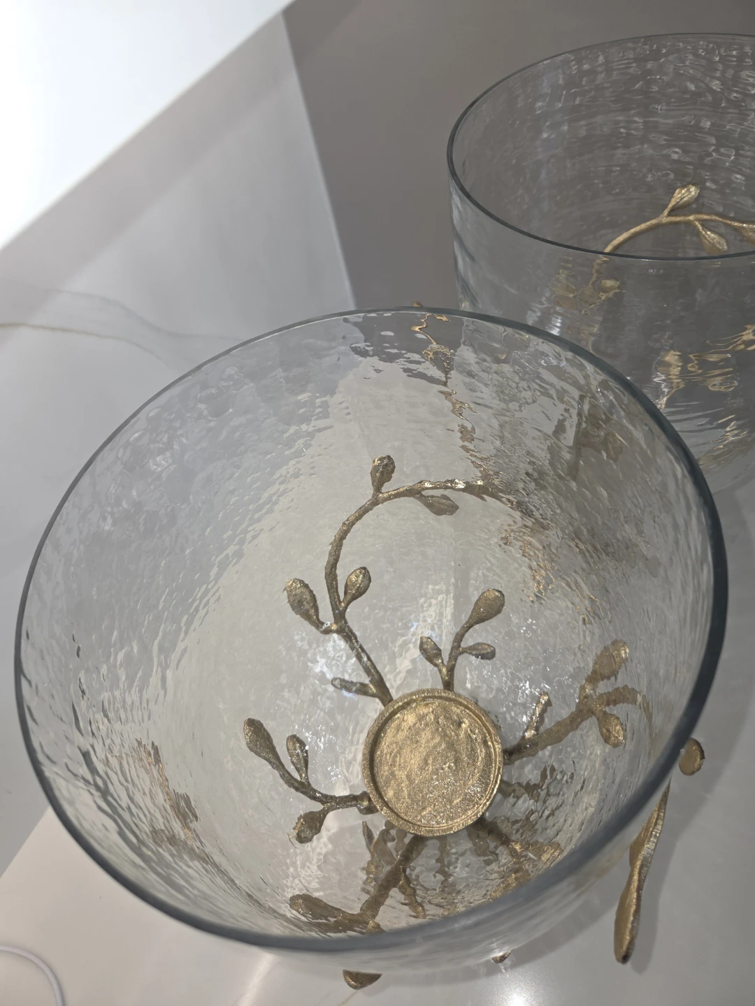 Decorative Glass Vase with Gold Metal Stand - photo 4