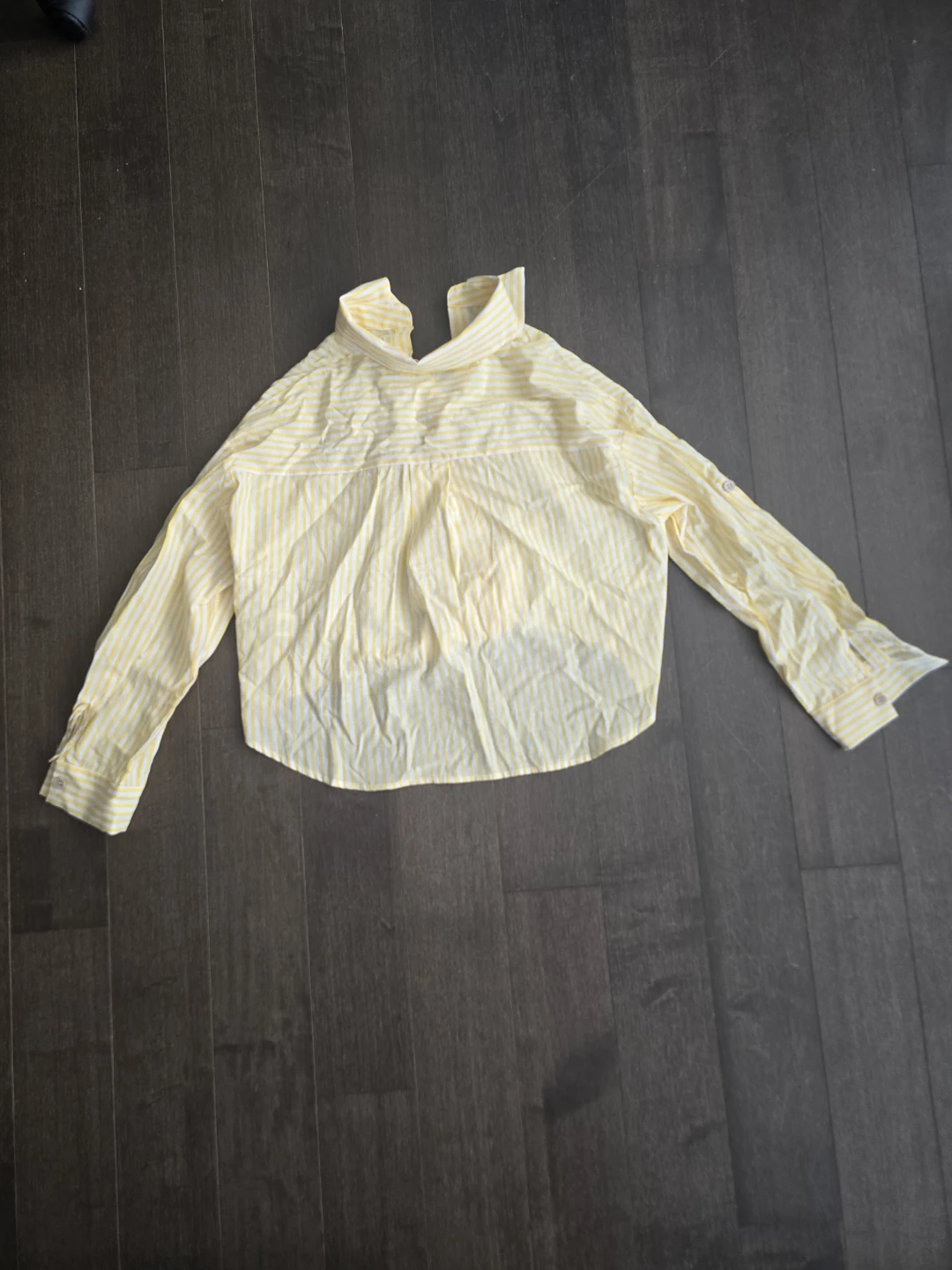 Yellow Striped Button-Up Shirt - photo 2