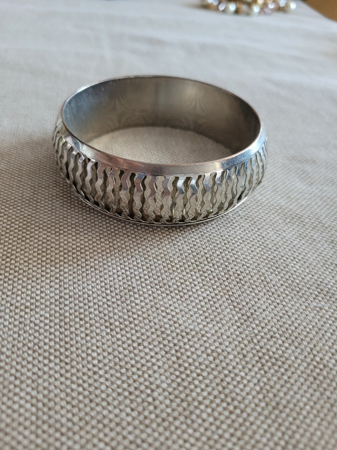 Silver Tone Wide Bangle Bracelet - photo 2