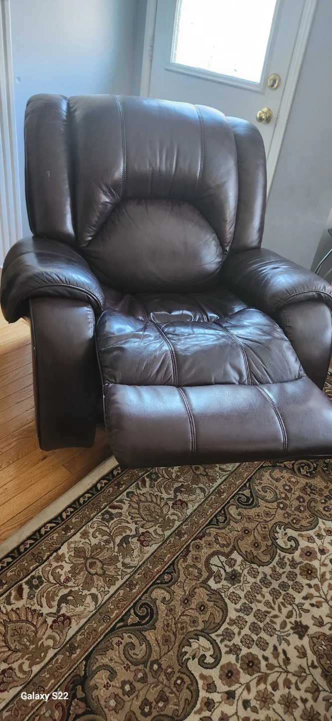 Brown Leather Reclining Sofa 6 seats with free coffee table