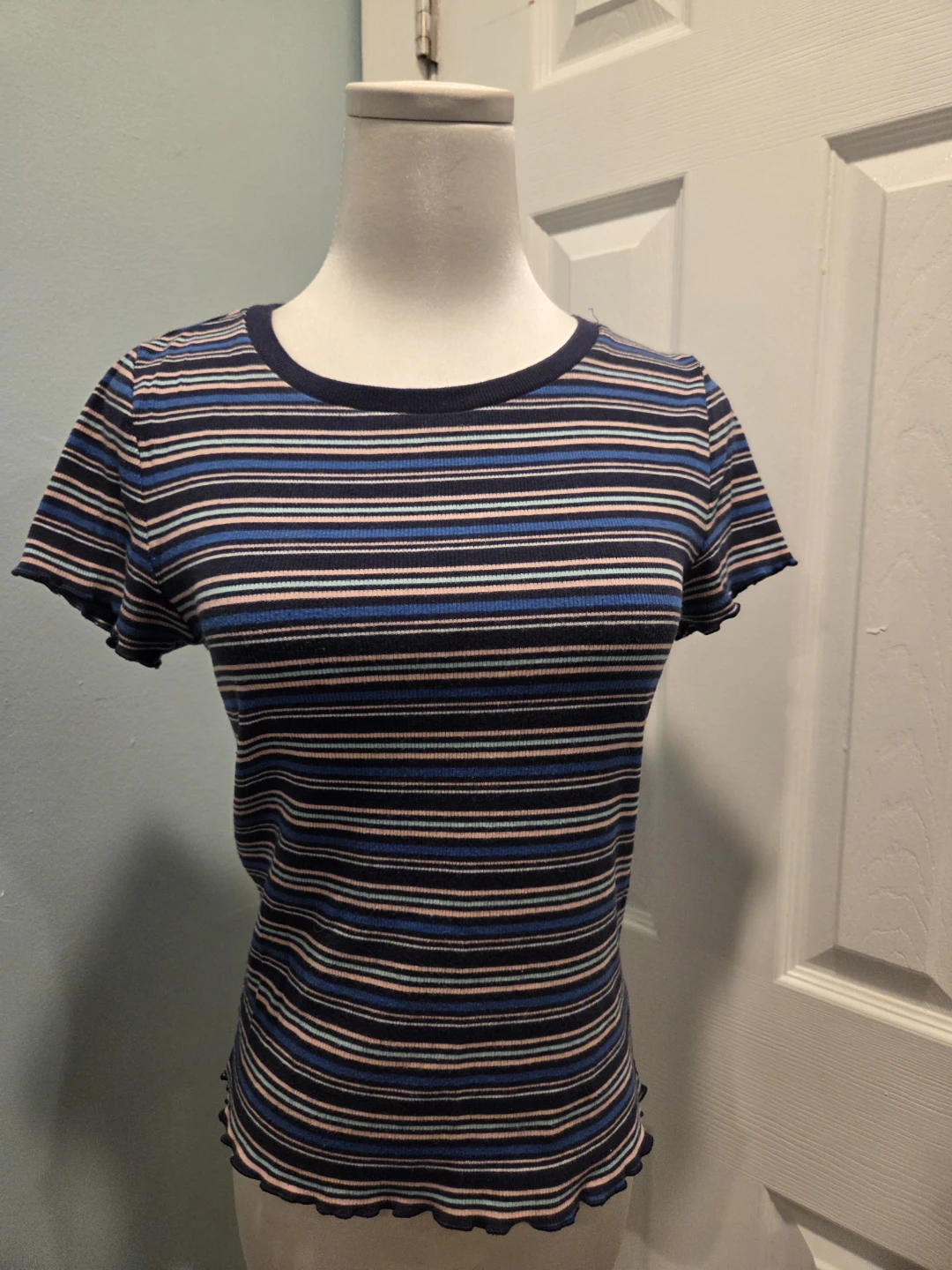 AERO "The OG Tee Collection" Shrunken Tee - Blue Stripe - Size M