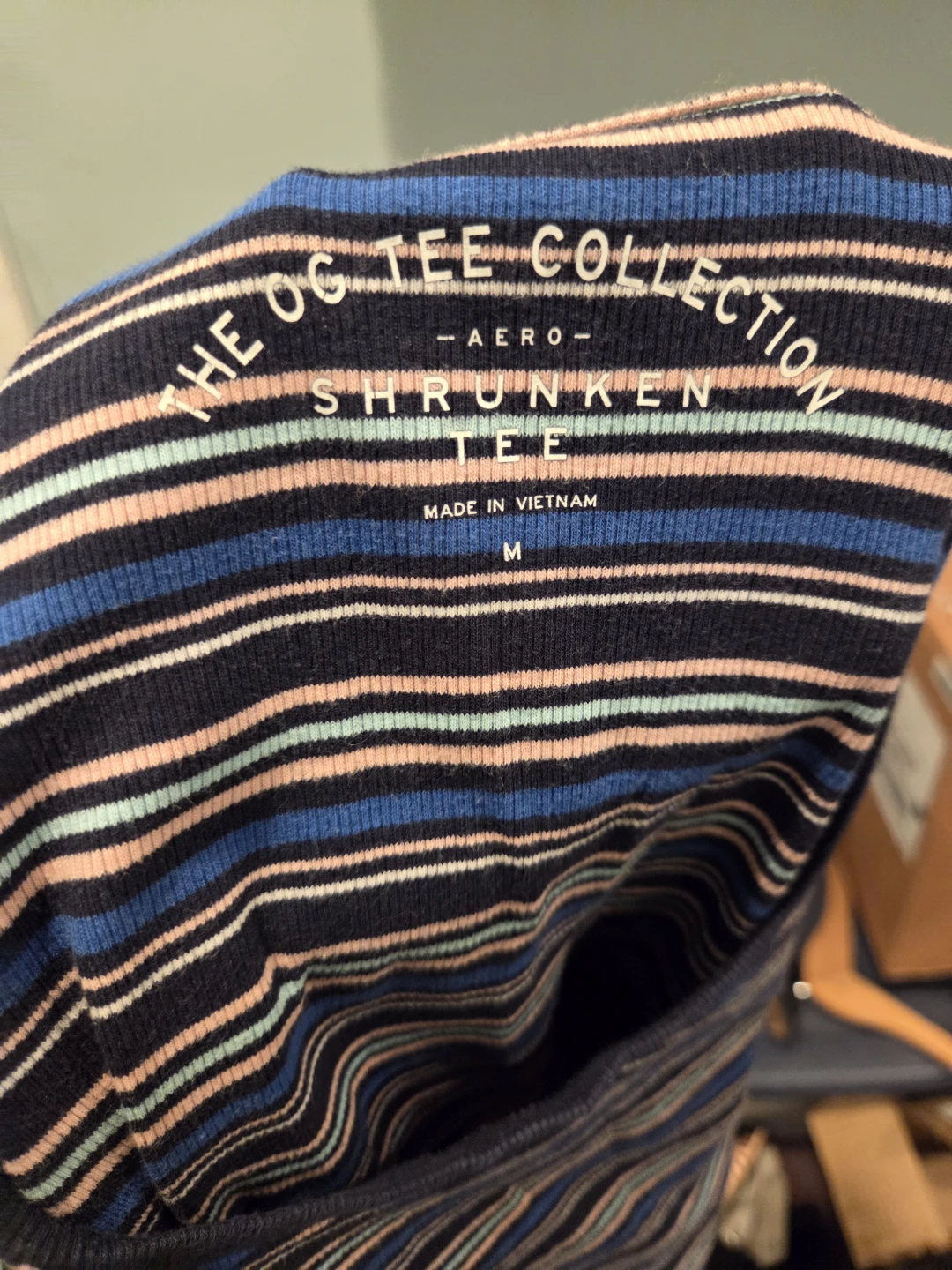 AERO "The OG Tee Collection" Shrunken Tee - Blue Stripe - Size M - photo 3
