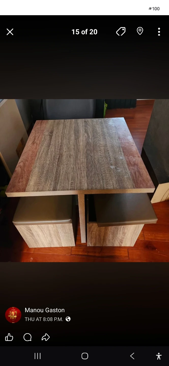 dining table( with 4 storage seats)