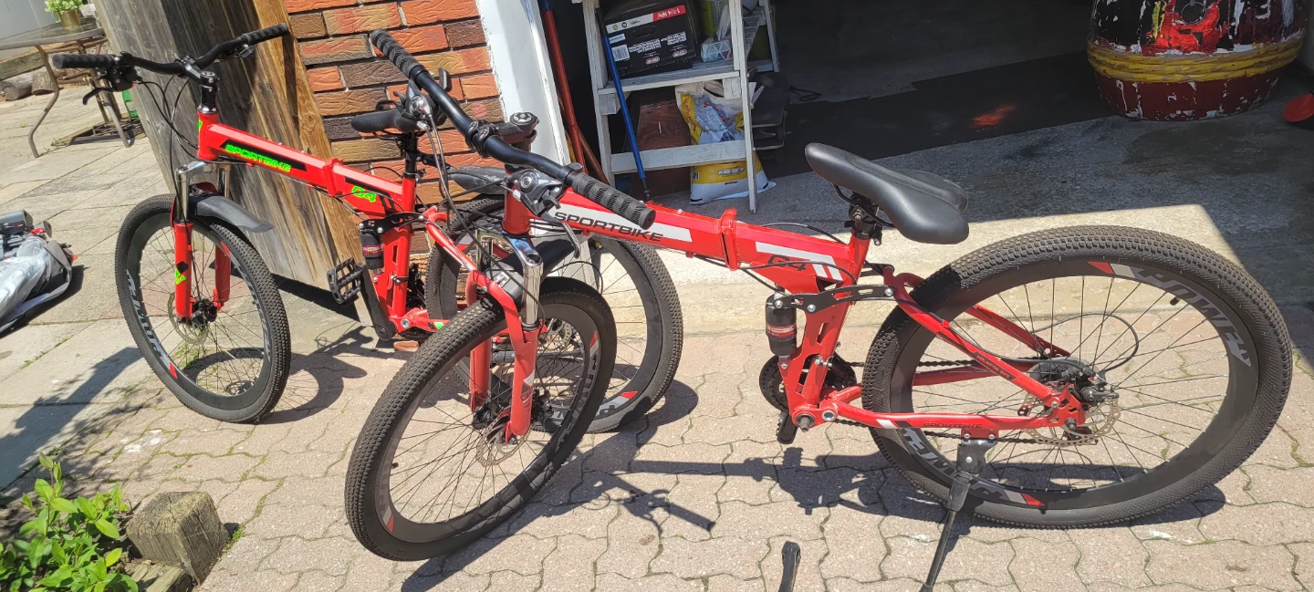 Red Sportbike folding  Mountain Bike - photo 4