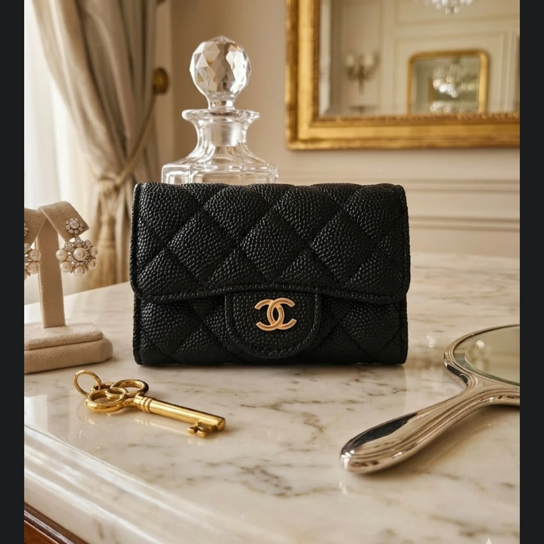 Black Quilted Leather Wallet