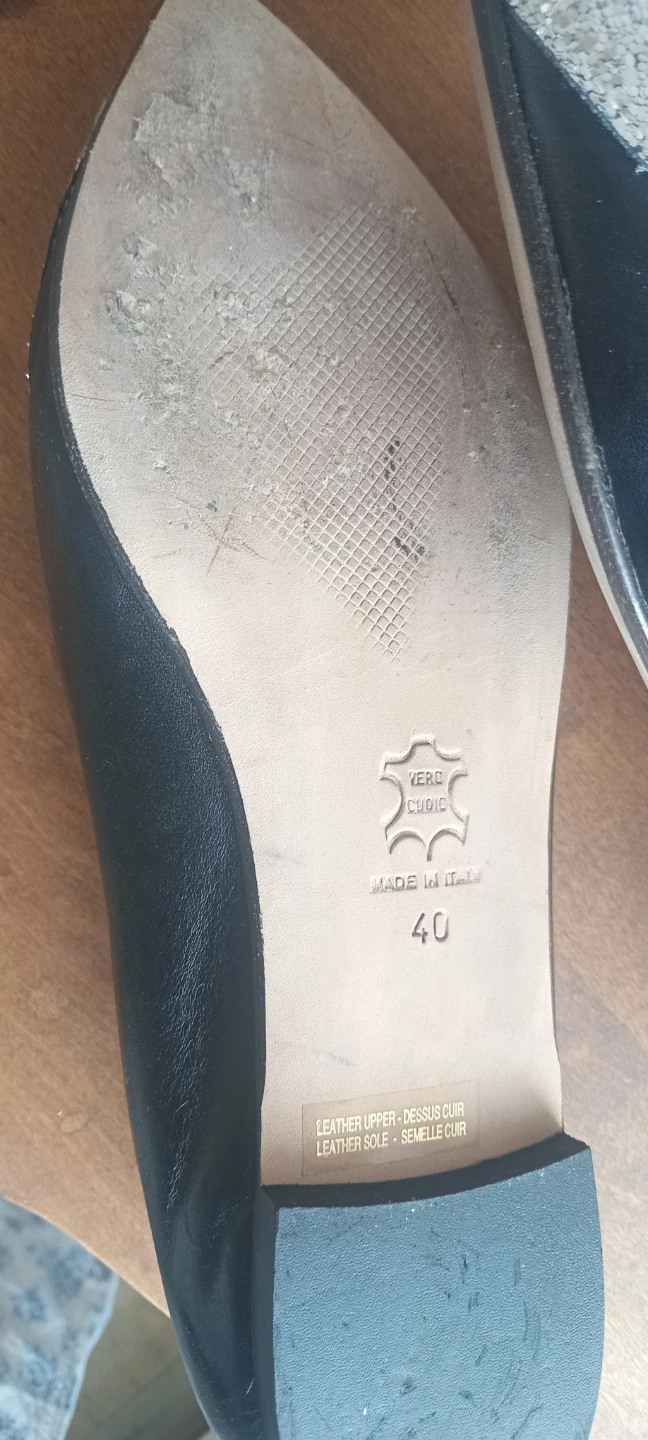 Ferca 81 Black Glitter Heart Ballet Flats Size 40 - photo 3