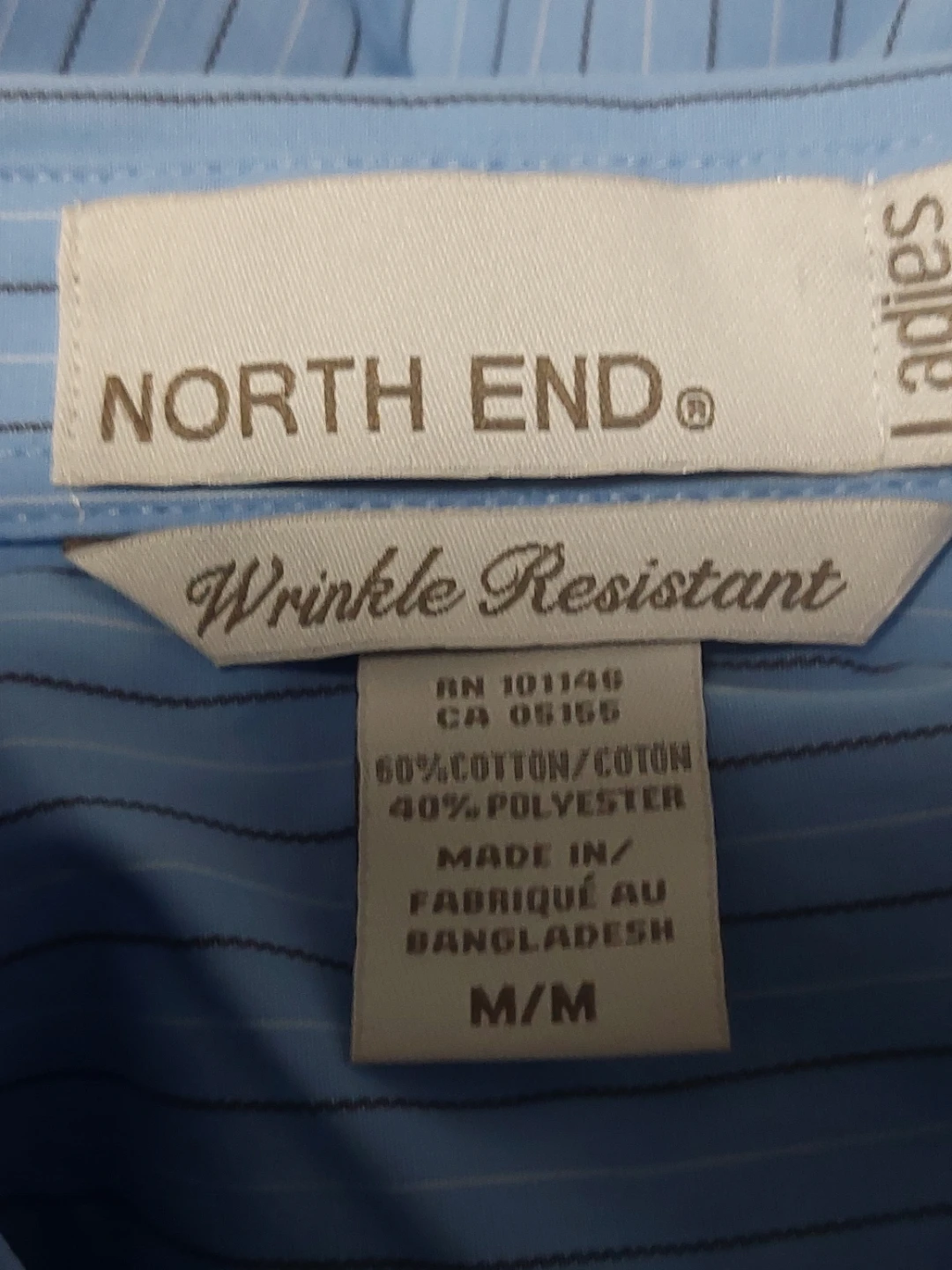 NWT - North End Ladies Wrinkle Resistant Striped  Shirt - Medium - photo 2
