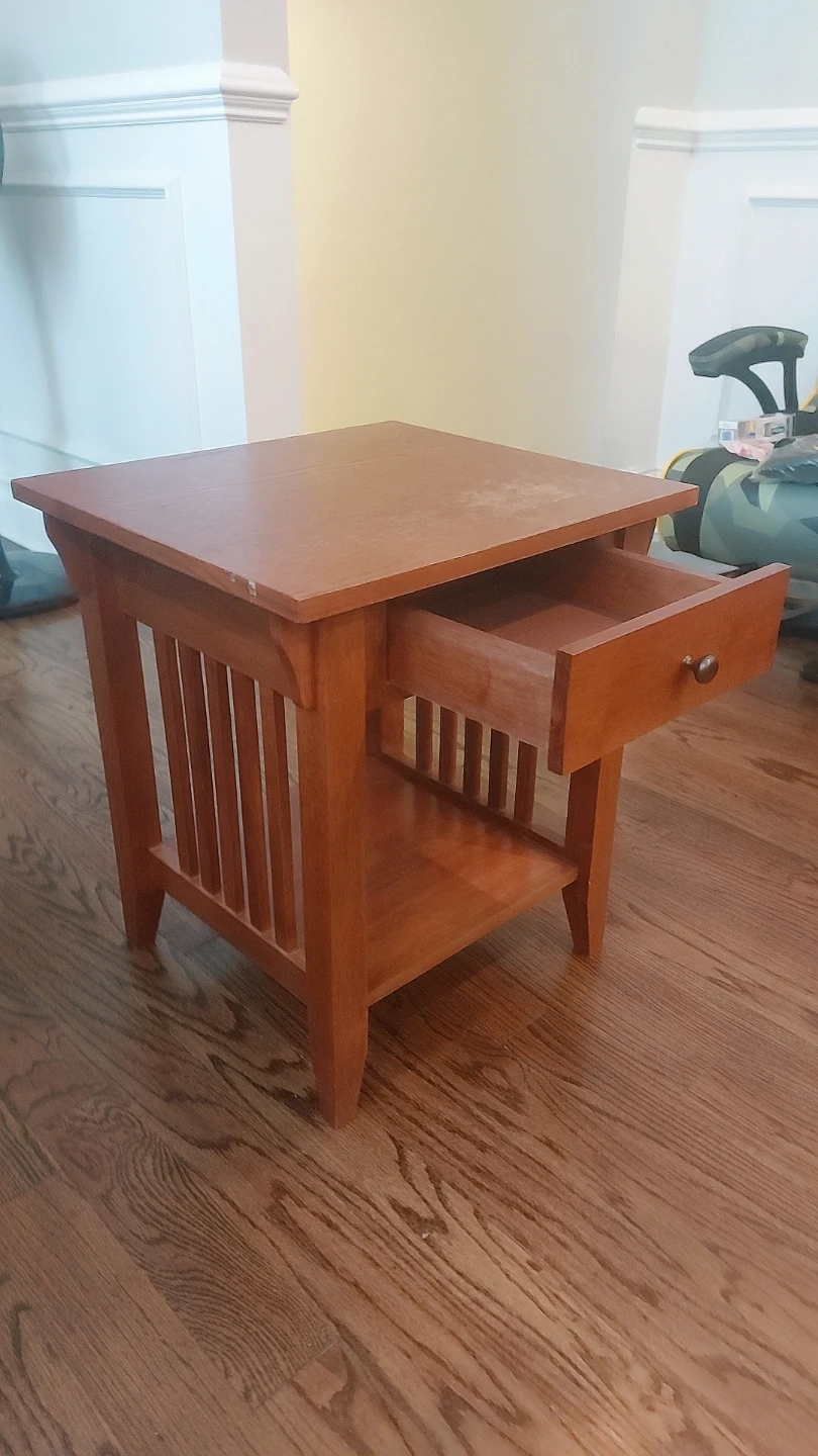 Wooden End Table with Drawer