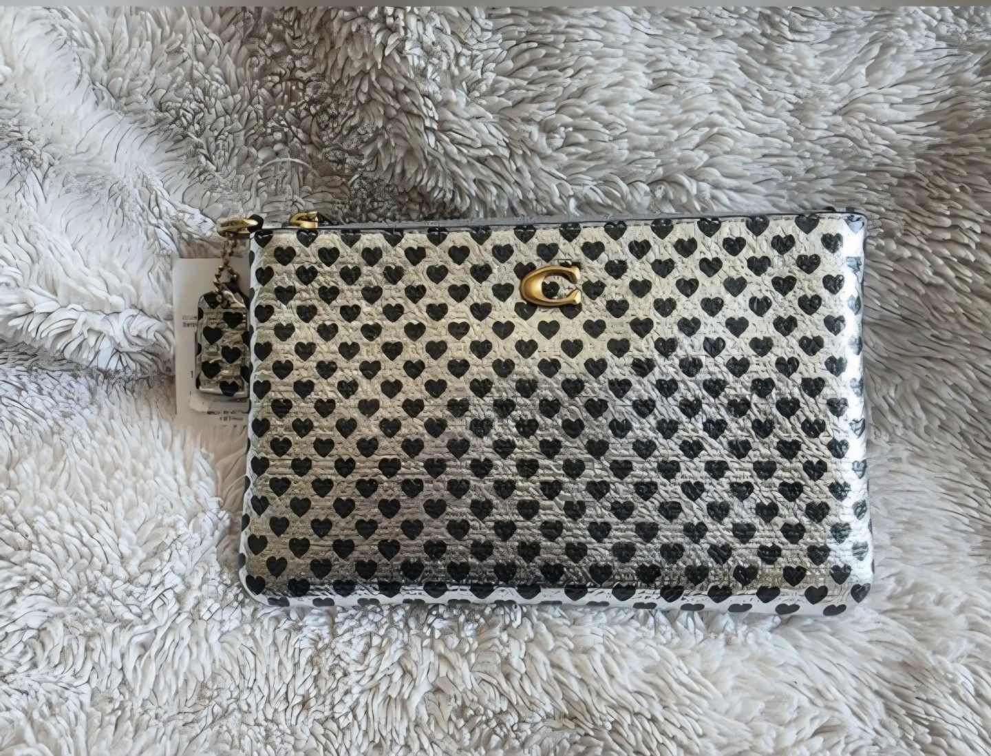Coach Wristlet With Hearts Design
