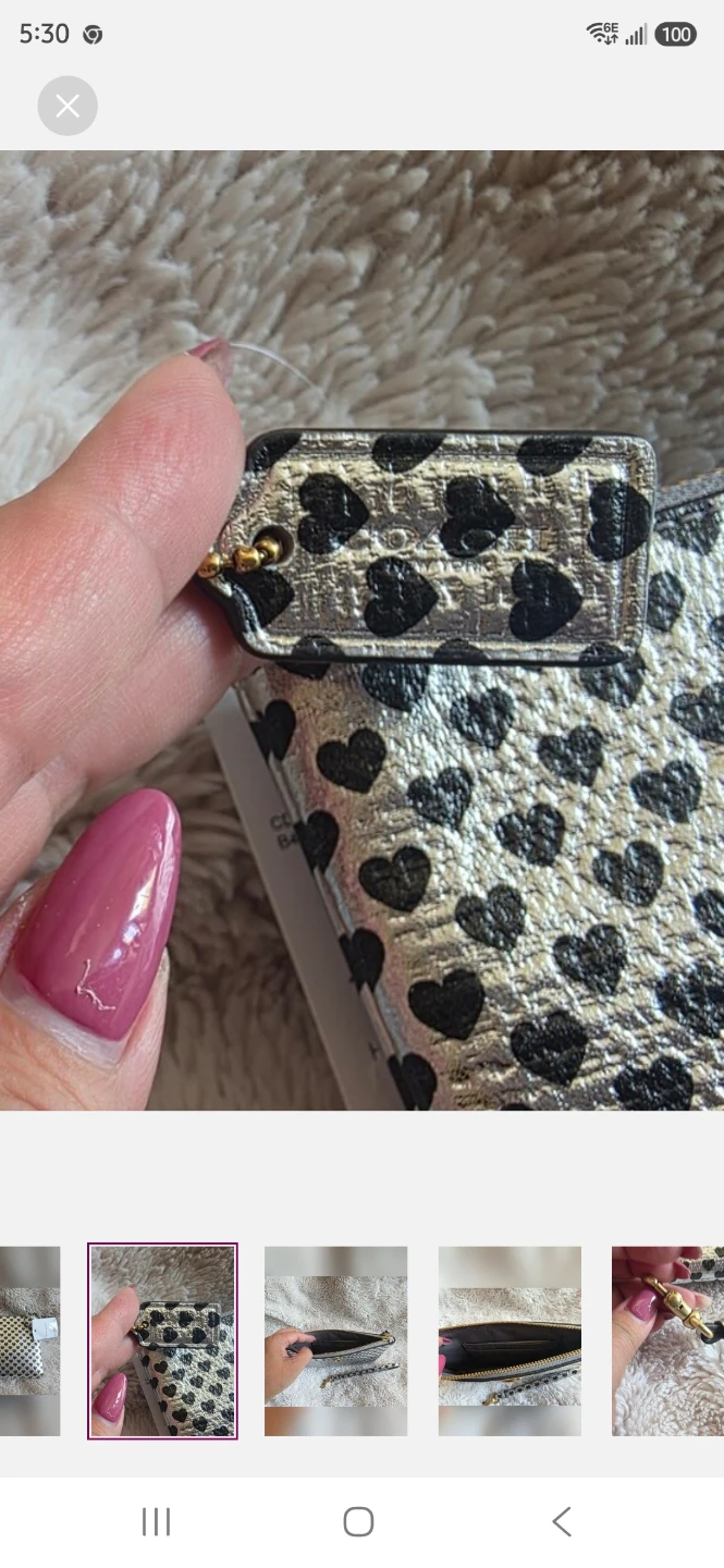 Coach Wristlet With Hearts Design - photo 4