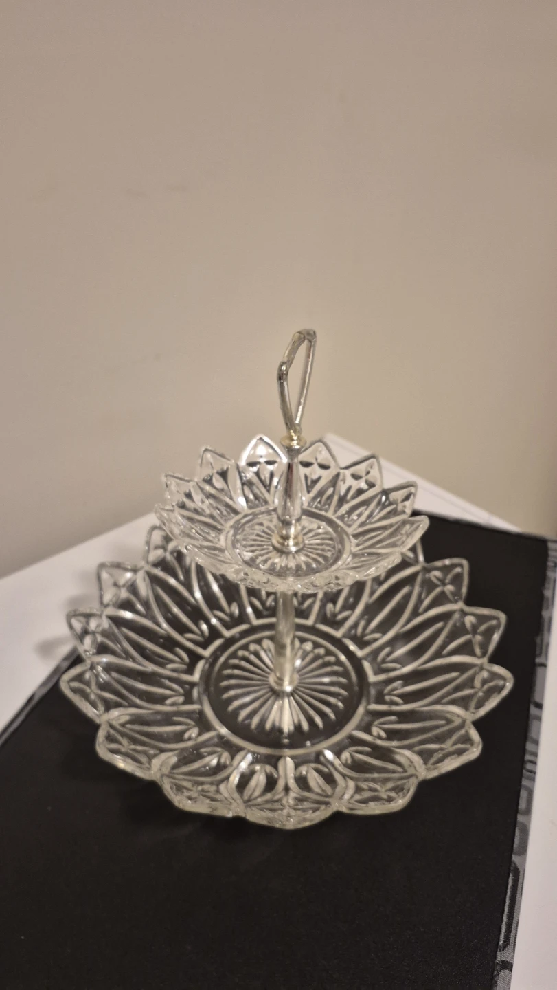 2-Tier Clear Glass Dessert Stand - photo 3