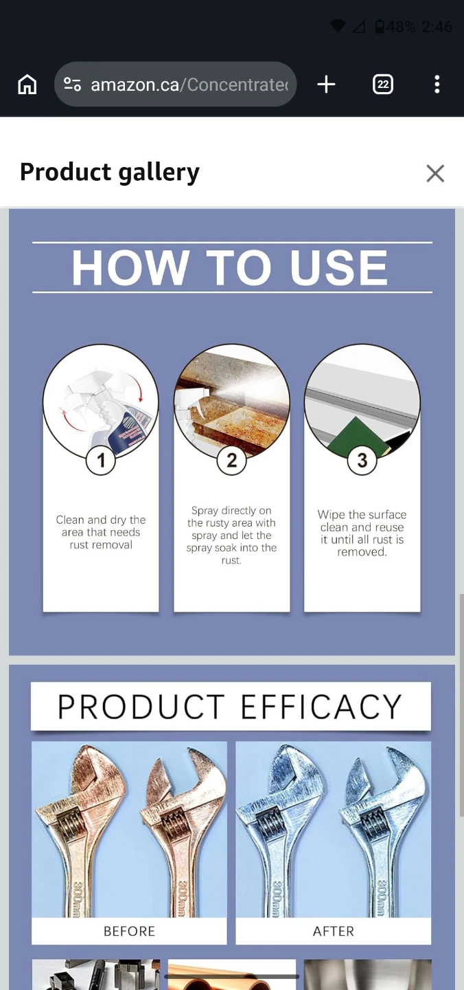 Highly Concentrated Rust Remover Spray for Steel & Iron - photo 2