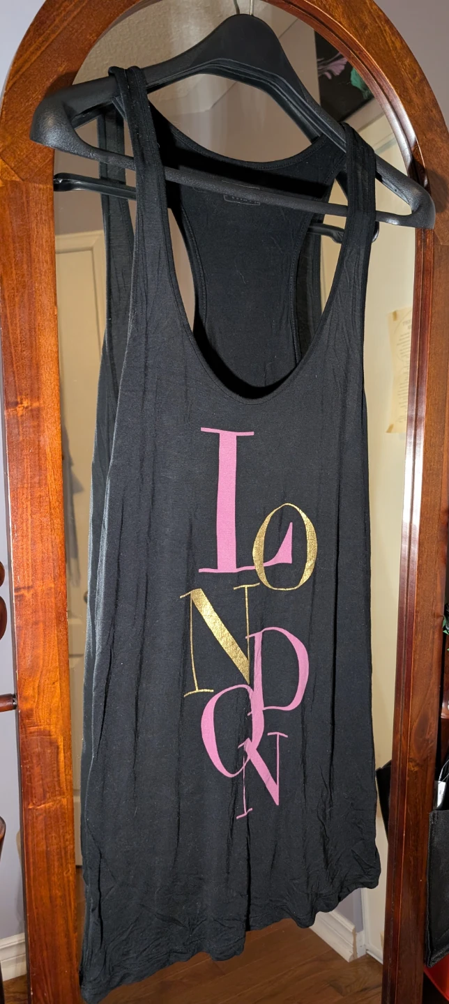 Black "London" Graphic Tank Top/dress