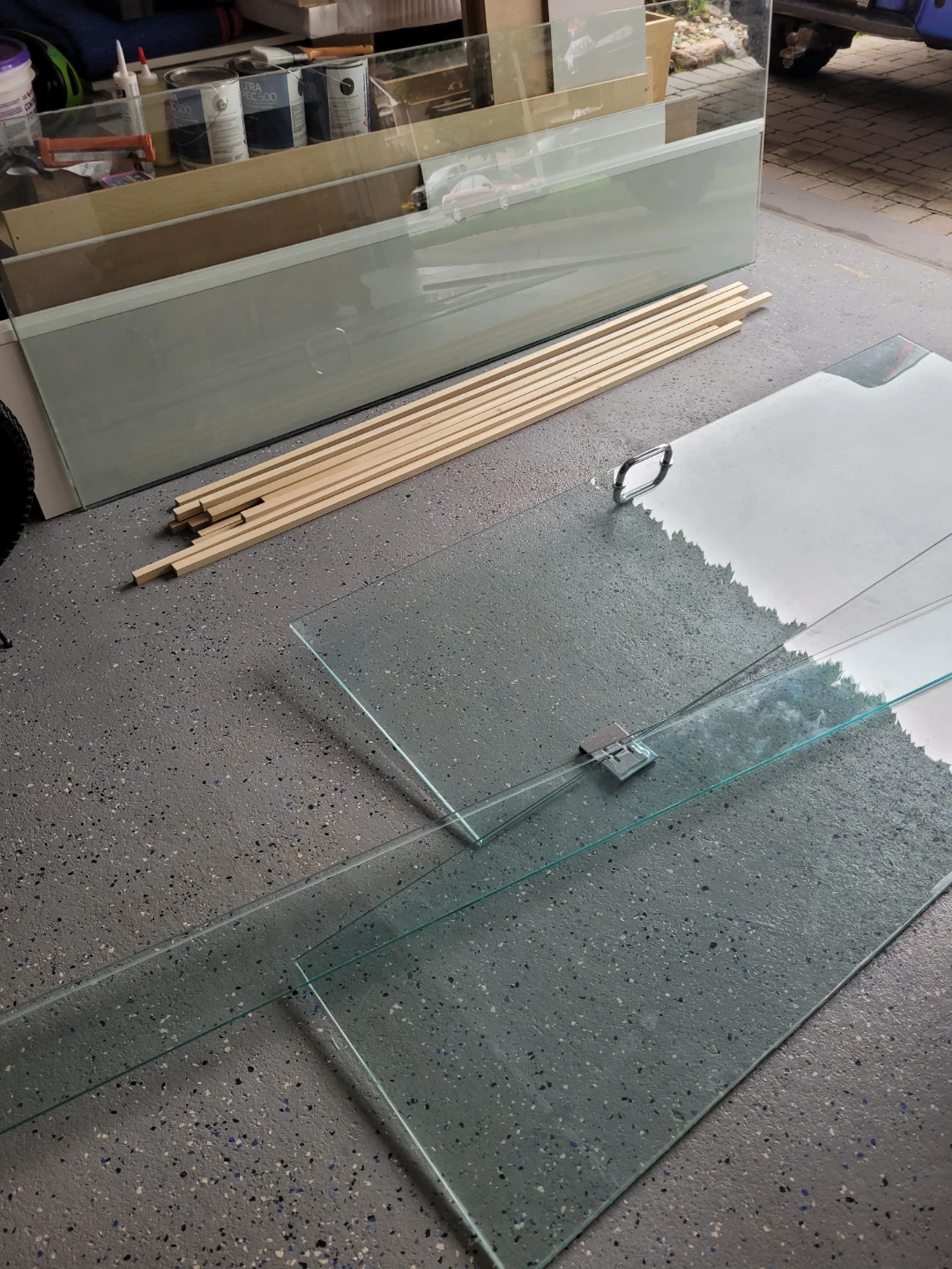 Glass Panels with Hinges