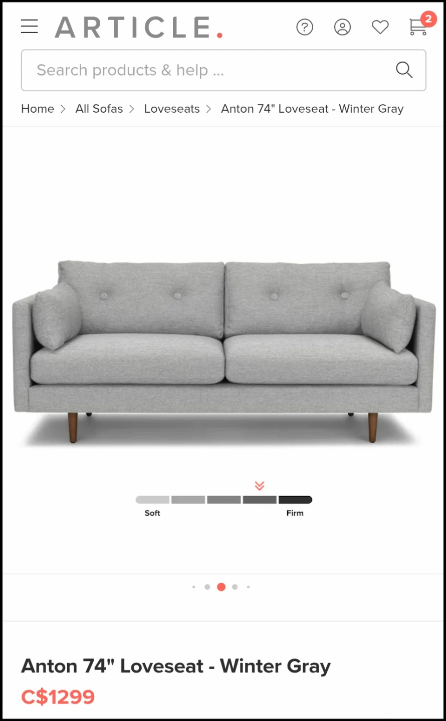 Article sofa/loveseat - photo 2