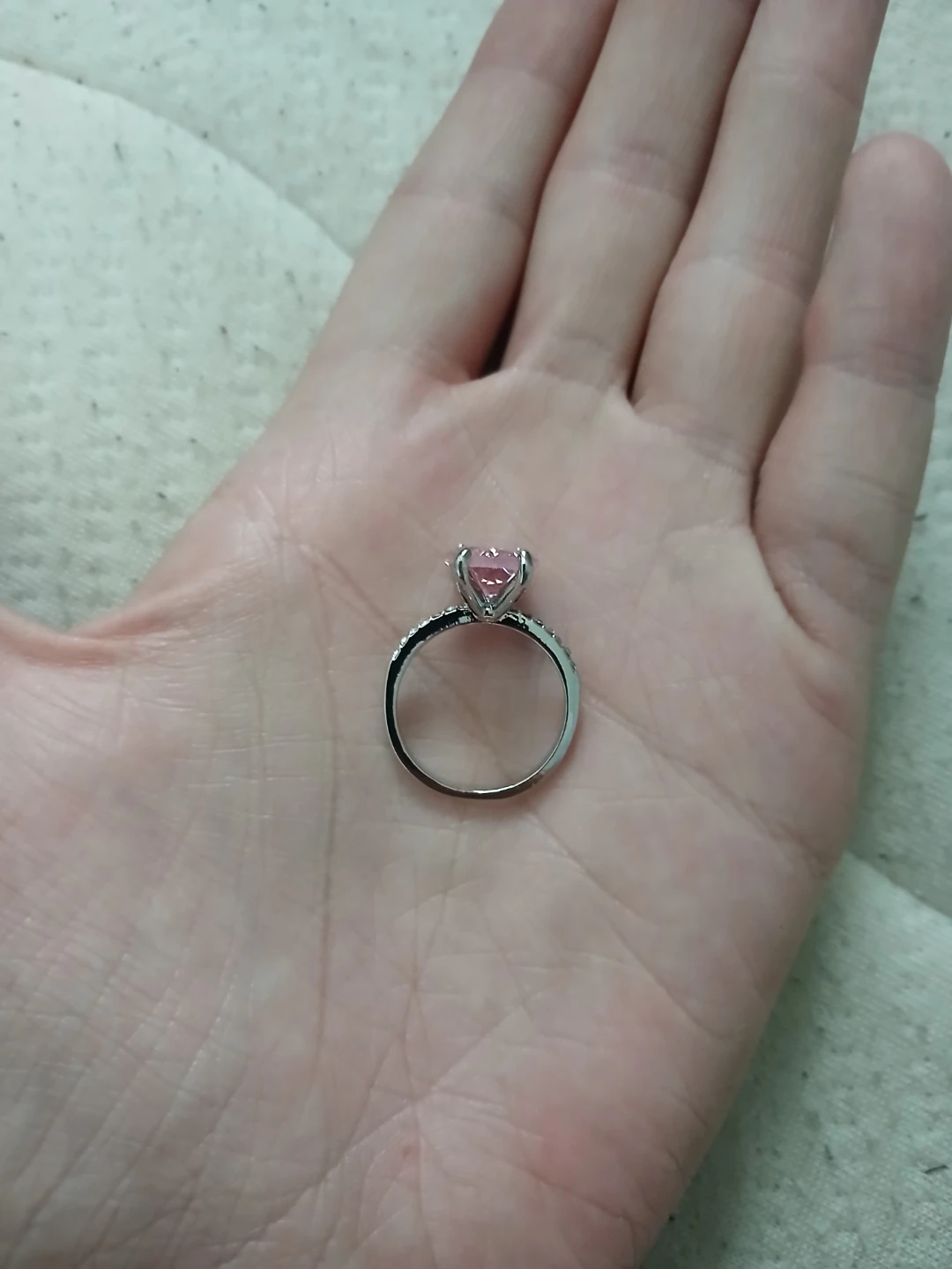 925 Silver & Pink & White 5A Zirconia Ring - photo 4
