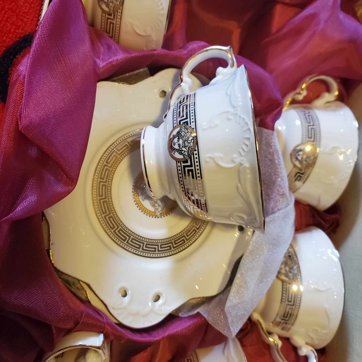 White Porccelain Coffee Cup and Saucer Set - photo 2