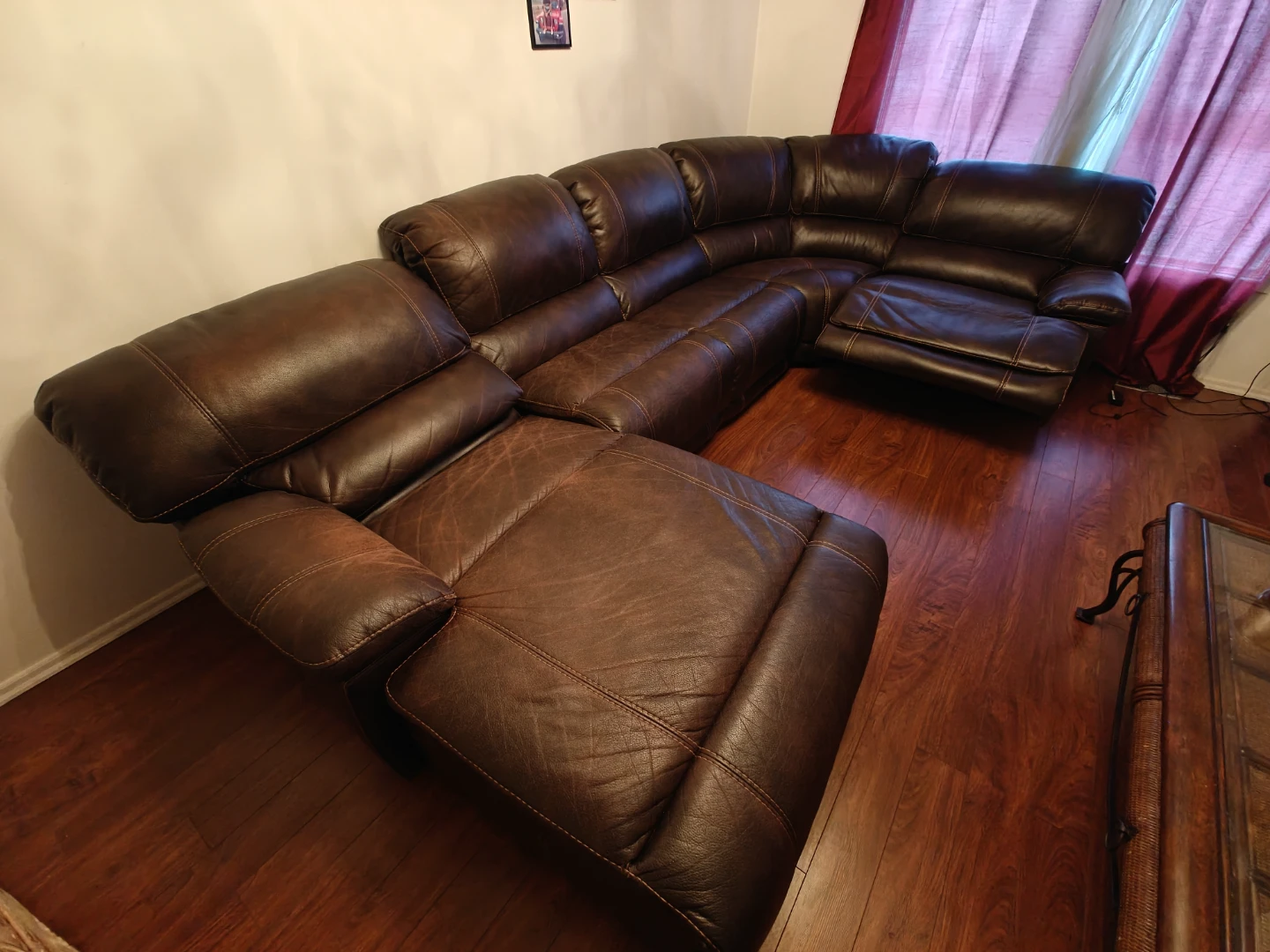 5 Piece Leather Sectional Sofa Set - Electric Recliner - photo 2