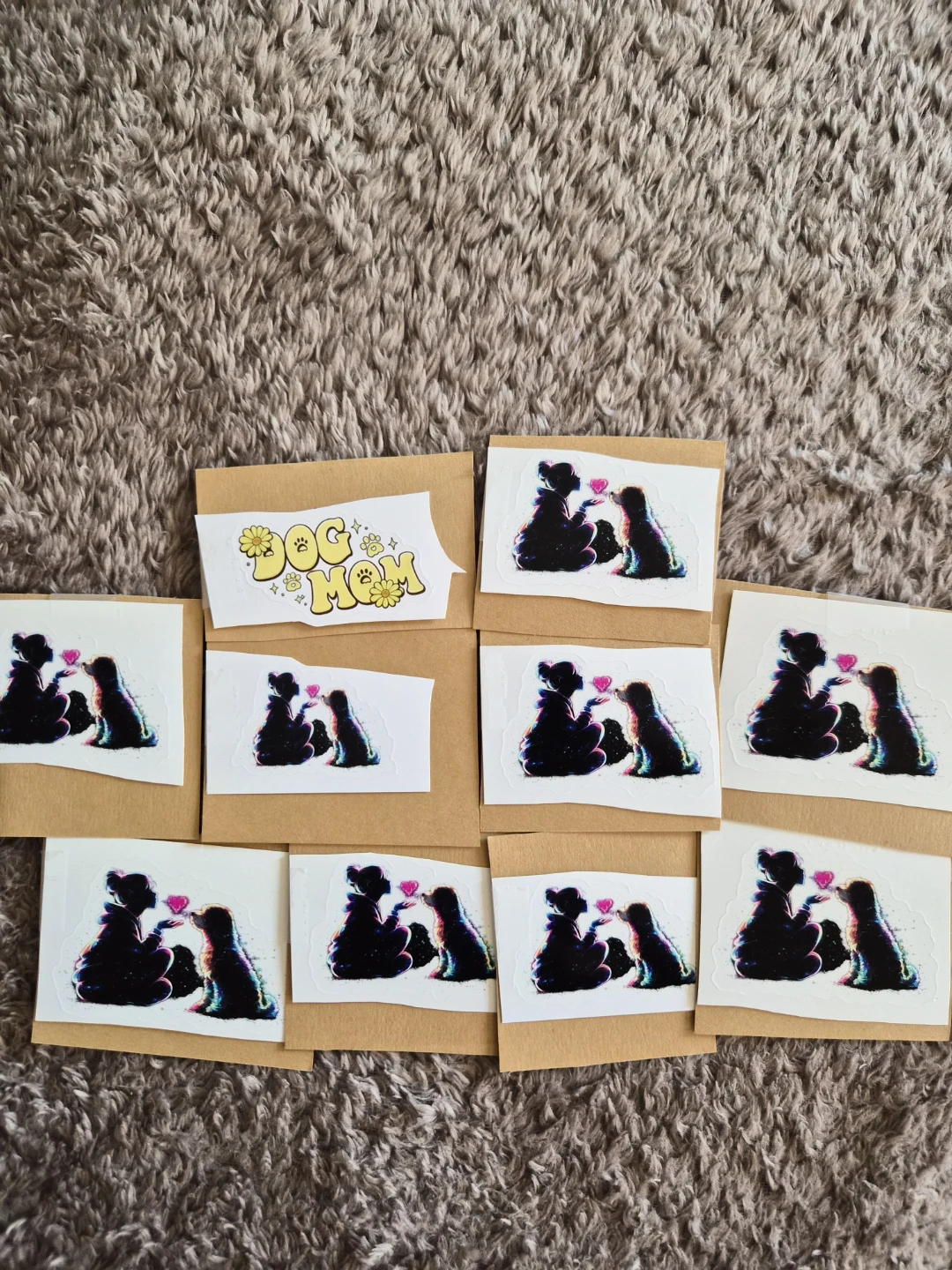 Custom designed - "Dog Mom" stickers