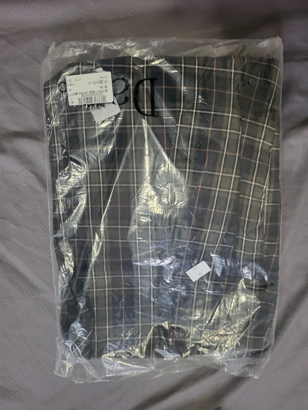 Love Baby Black T-shirt and Plaid Pants Set - photo 2