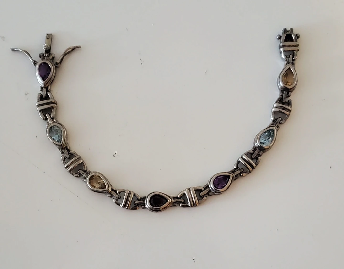 Sterling Silver Gemstone Tennis Bracelet - photo 3