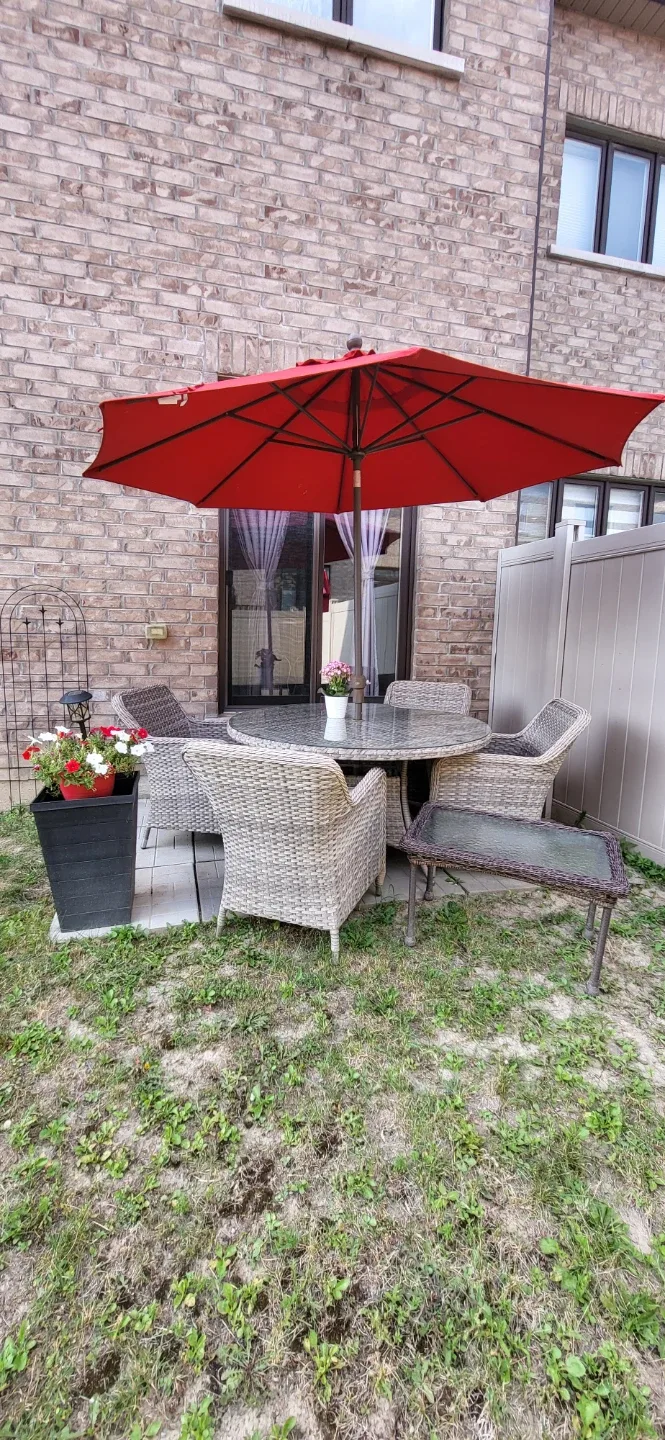 GlucksteinHome Patio Set – 4 Chairs, Glass Table, PRO - photo 2