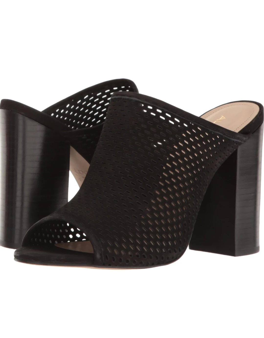 Aldo Thiasa black block heel mules