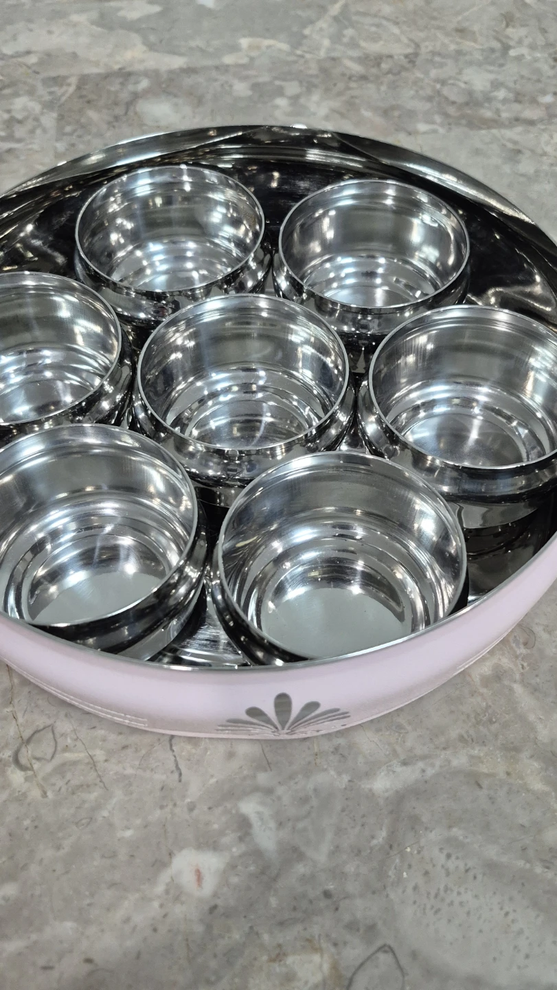 Decorative Stainless Steel Spice Box with 7 Bowls - photo 5