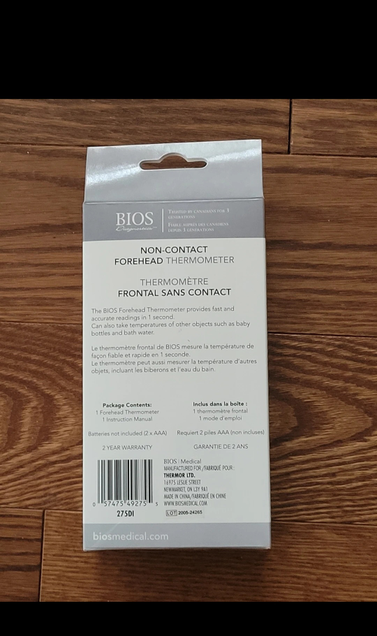 BIOS Diagnostics Non Contact Forehead Thermometer - photo 2