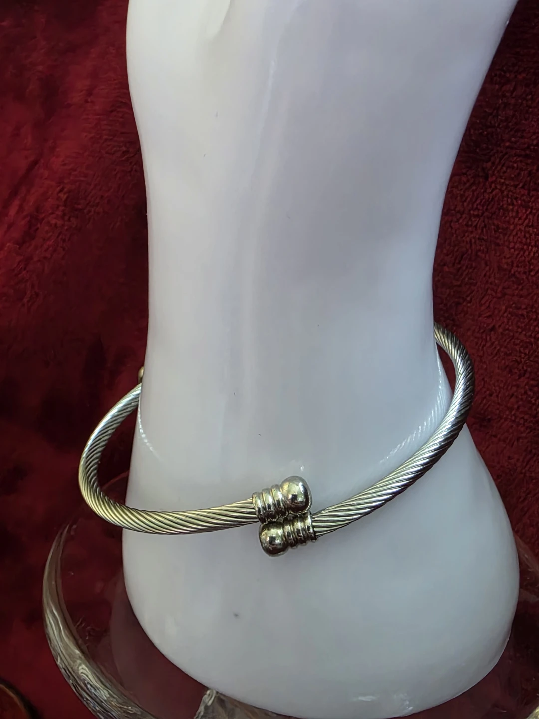 Silver Tone Charm Bracelet with Blue Beads - photo 3