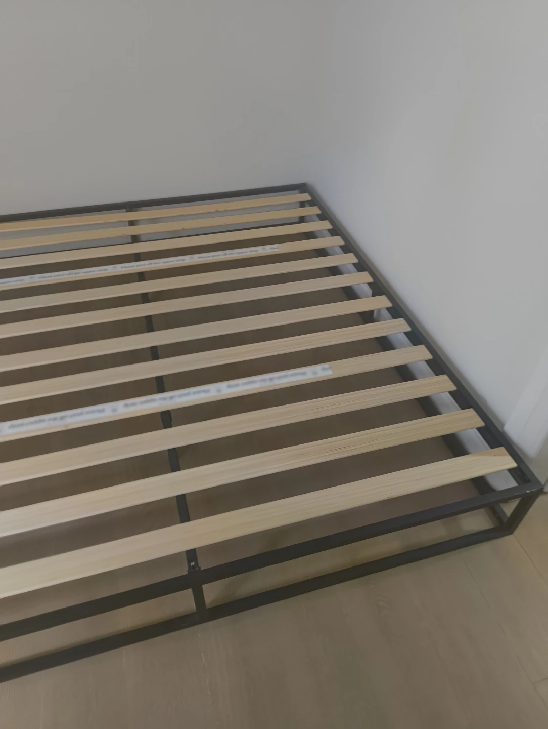Metal Bed Frame with Wood Slats