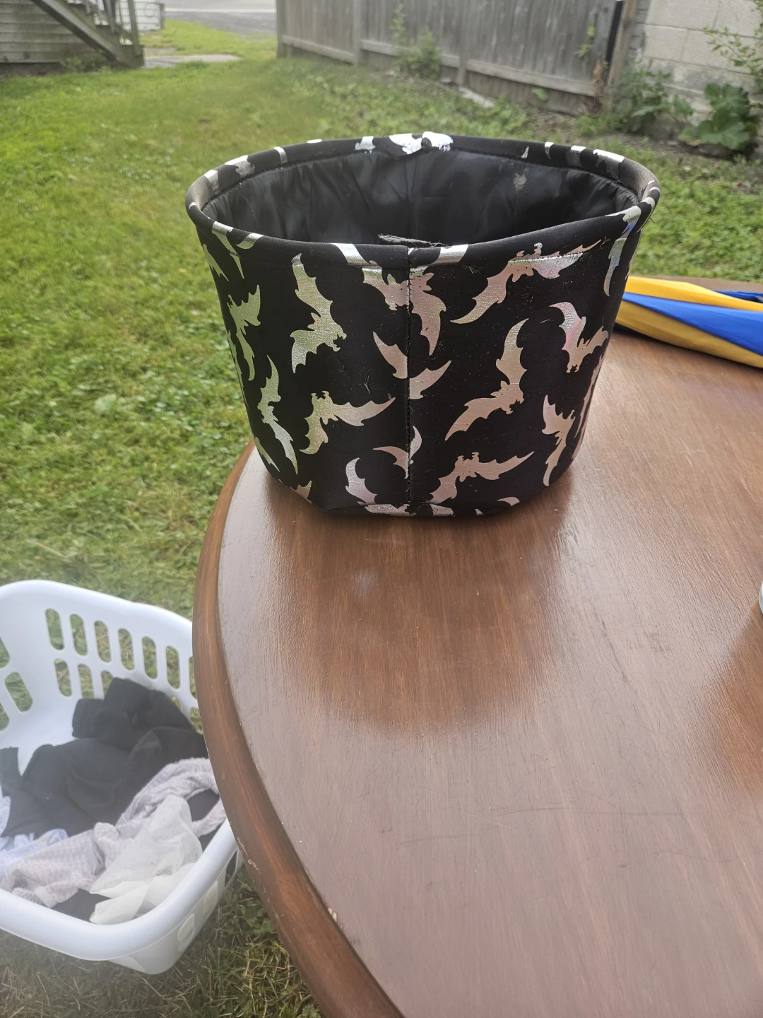 Fabric Storage Bin with Bat Print