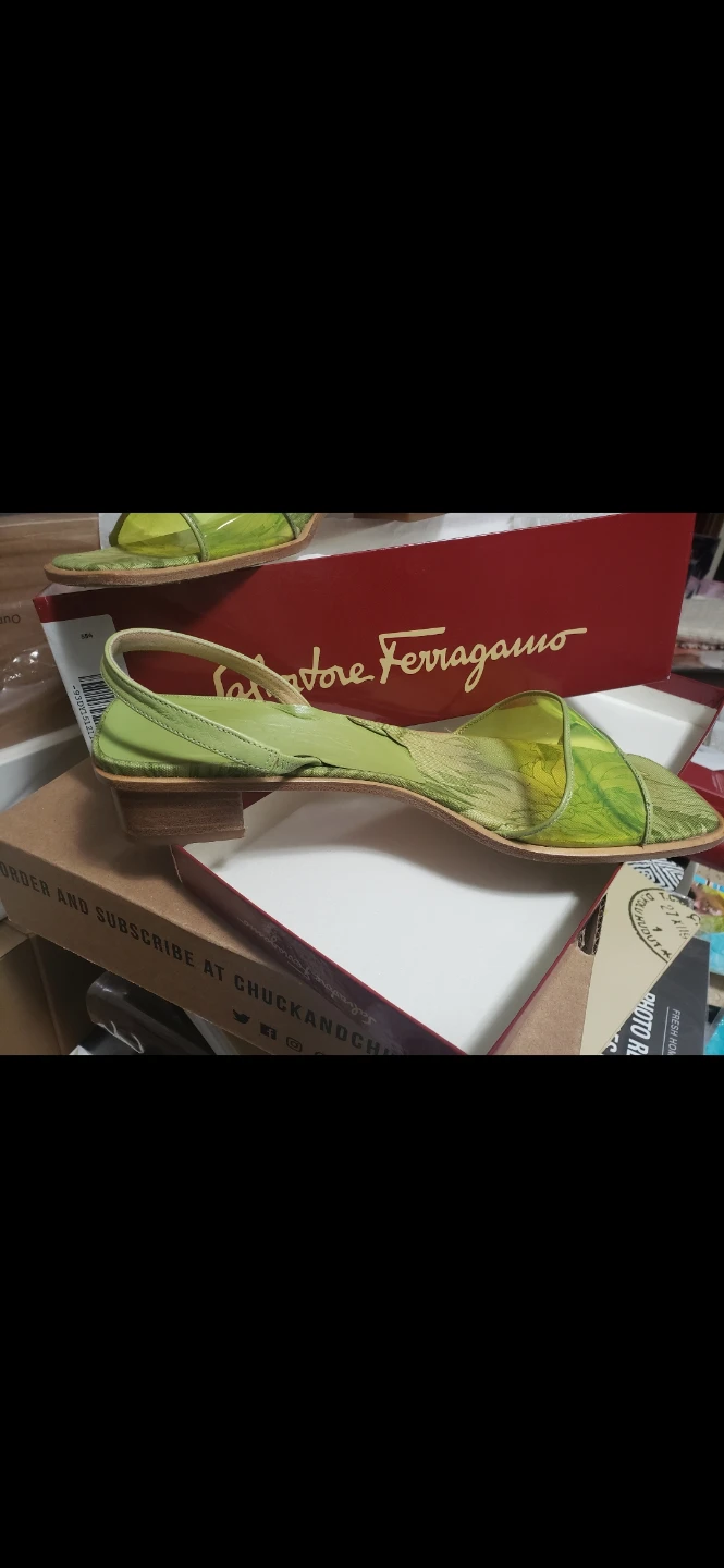 Salvatore Ferragamo Green Floral Sandals - photo 2