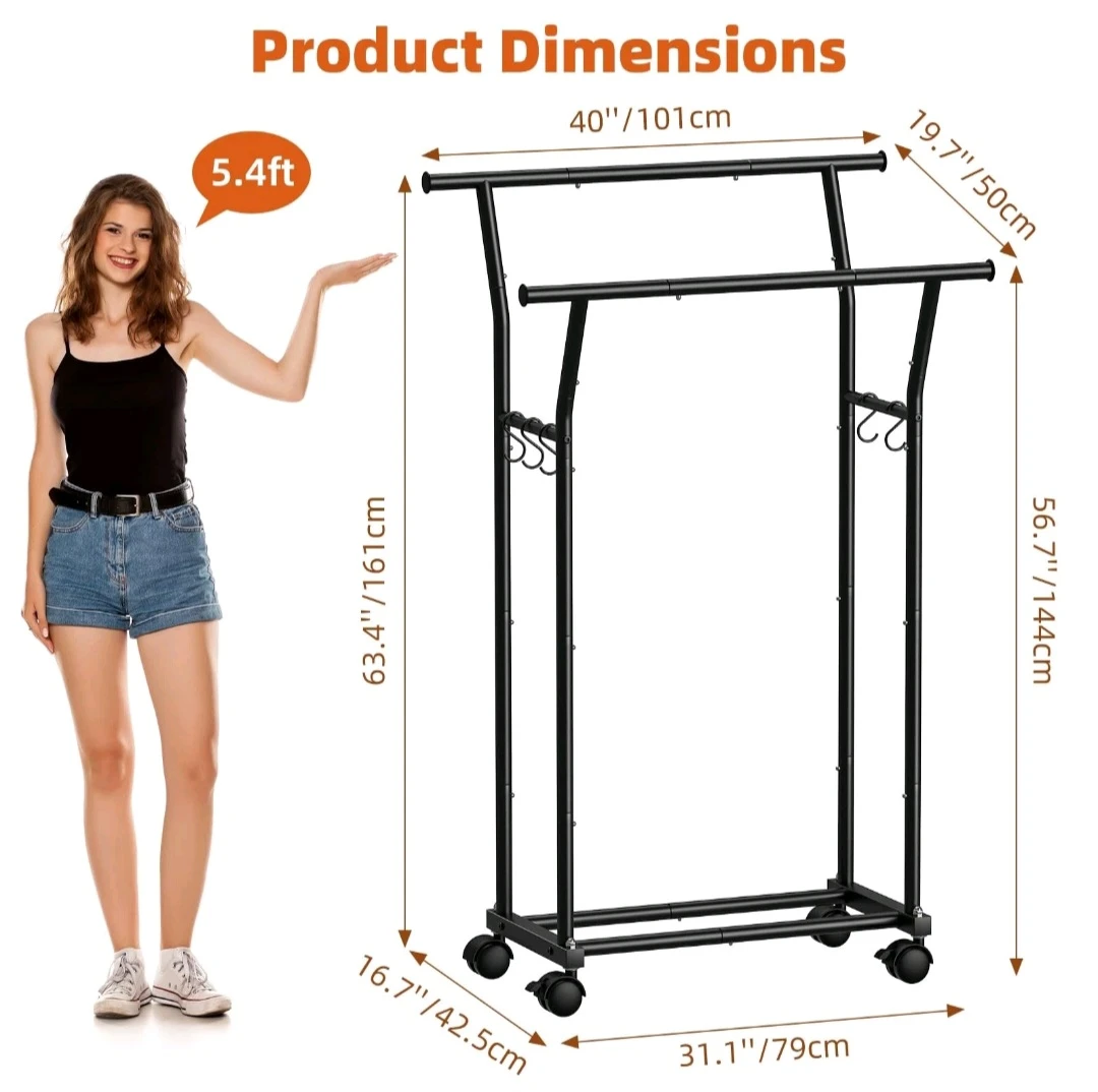 4-in-1 Multifunctional Clothes Rack with Bottom Shelf