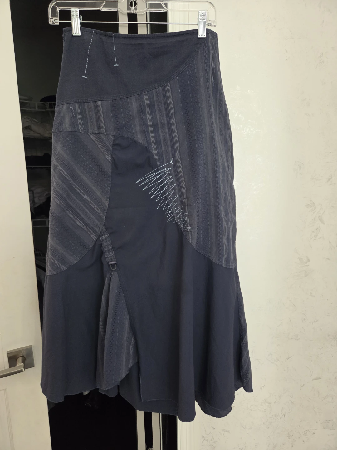 Women's Boho Patchwork Midi Skirt