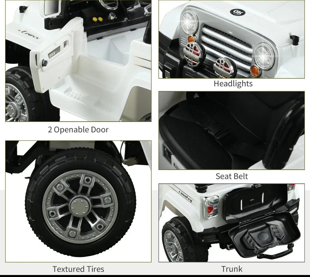 White Electric Ride-On Jeep for Kids (dont have remote control) - photo 4