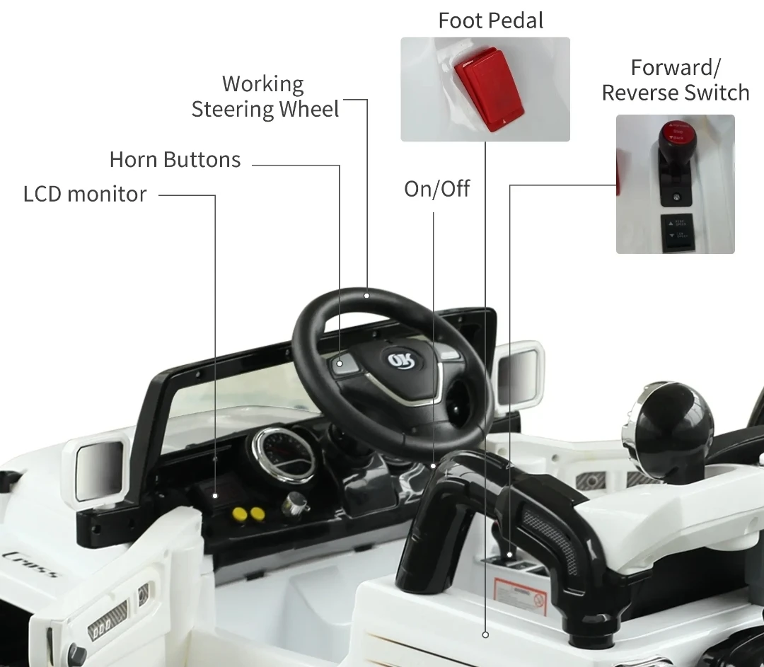 White Electric Ride-On Jeep for Kids (dont have remote control) - photo 5