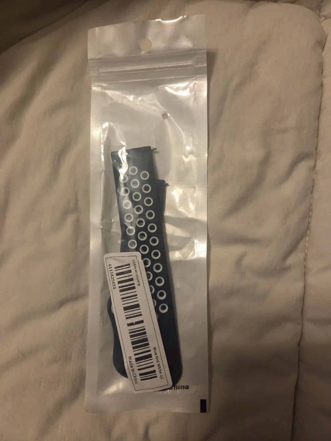 Blue and White Watch Band - 20mm - brand new