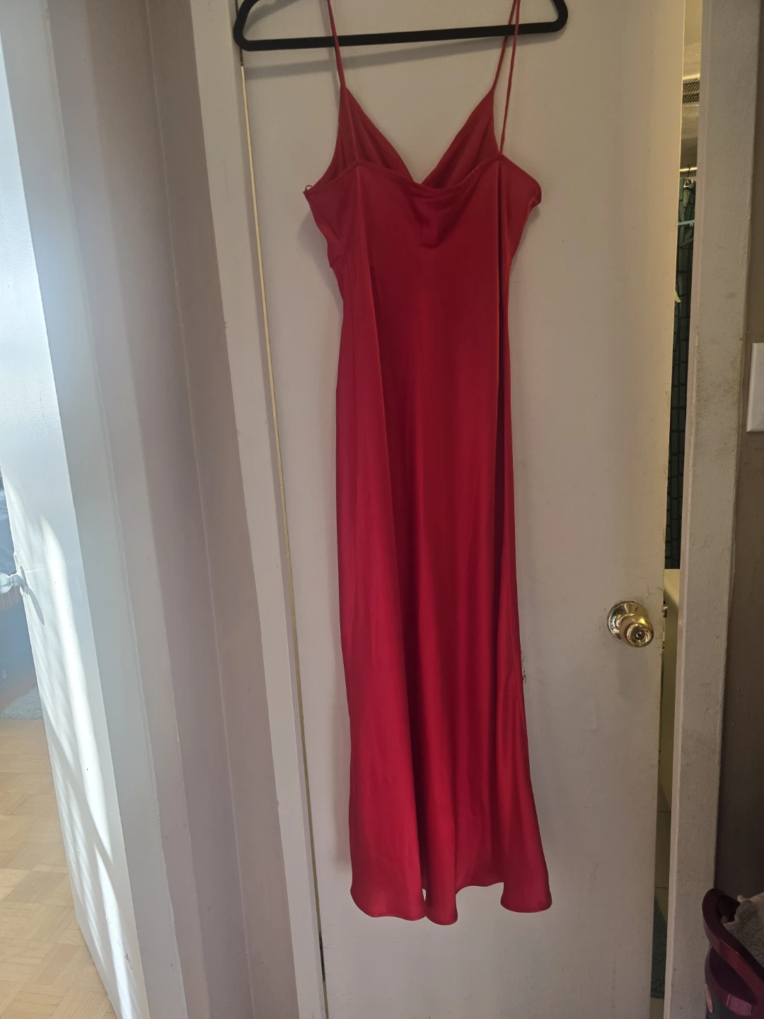 Red Satin Slip Dress - photo 2