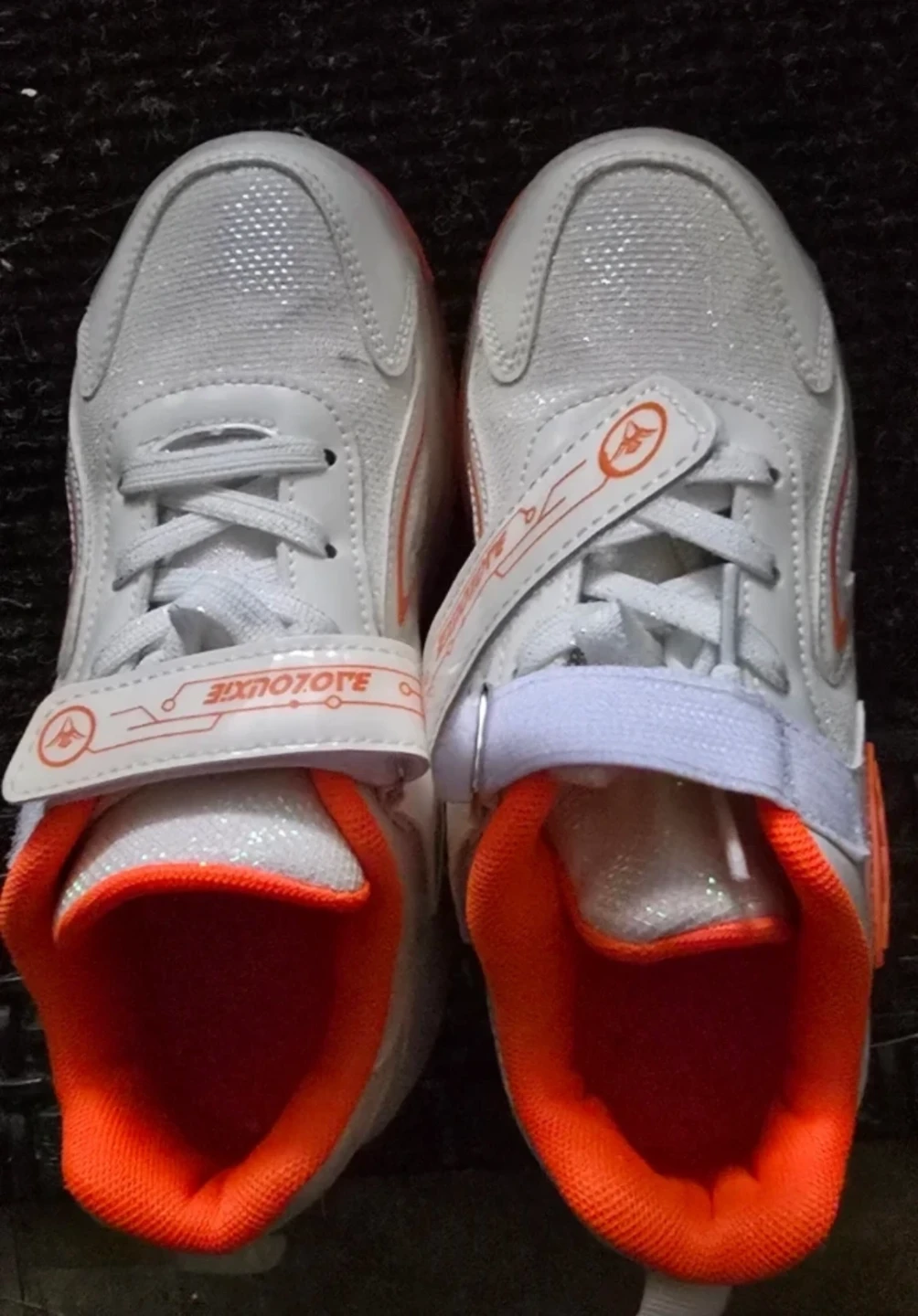 Brand New Kids Luminous Roller Shoes - White/Orange - Size 34 - photo 5