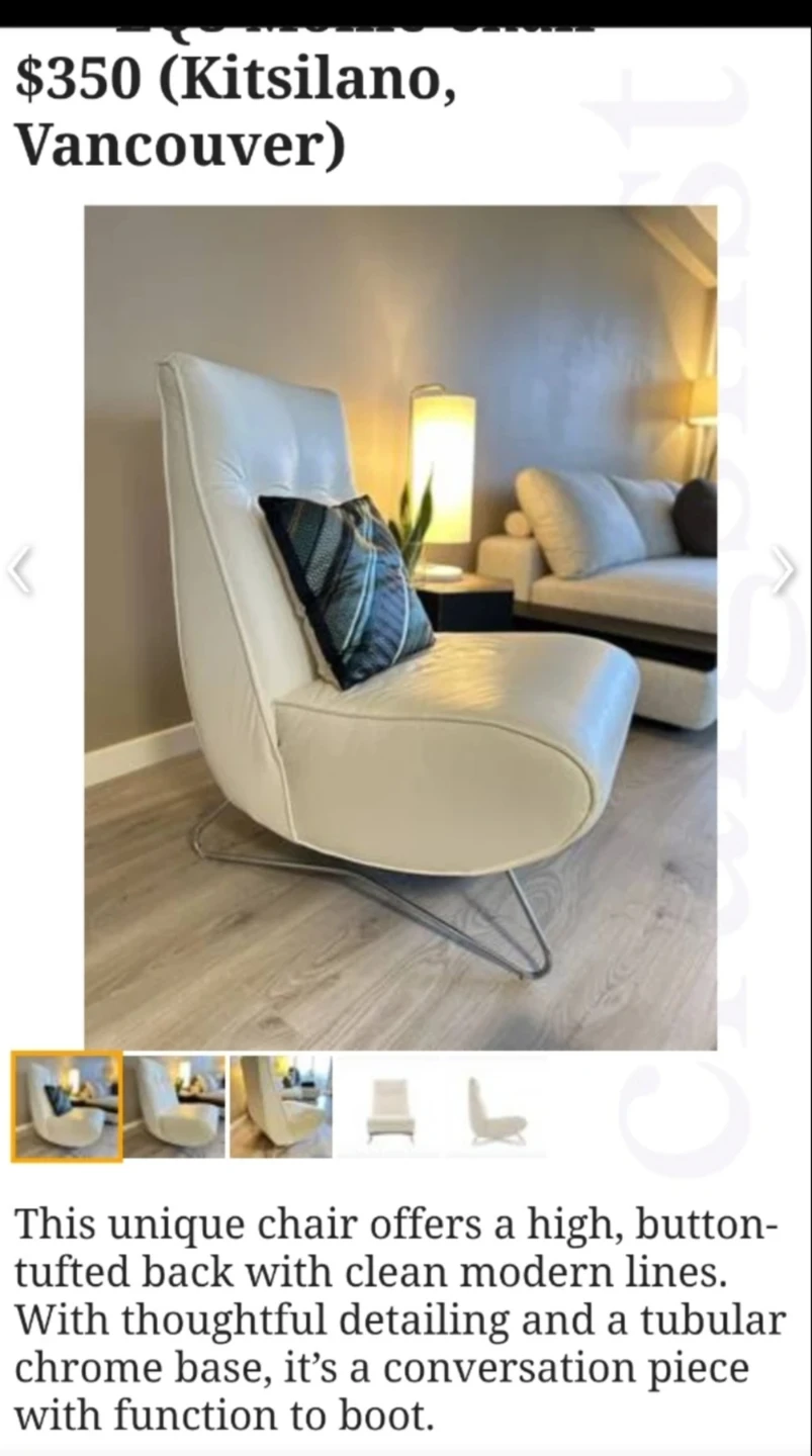 EQ3 Teal Accent Chair - photo 3