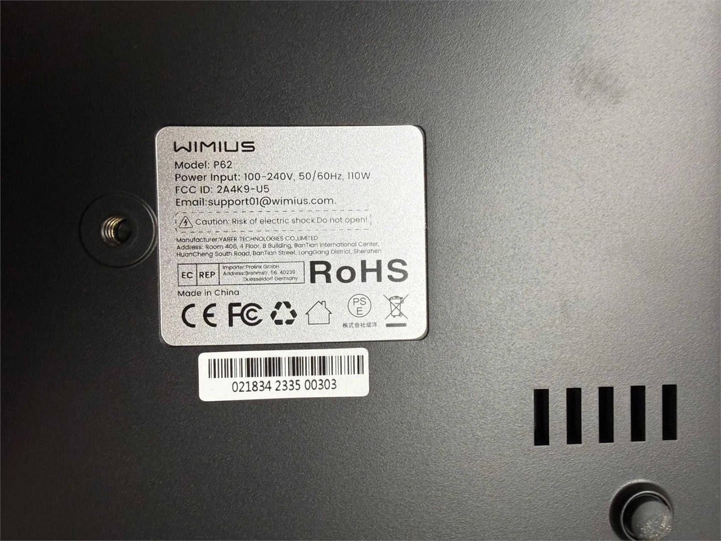 WIMIUS P62 Video Projector - photo 4
