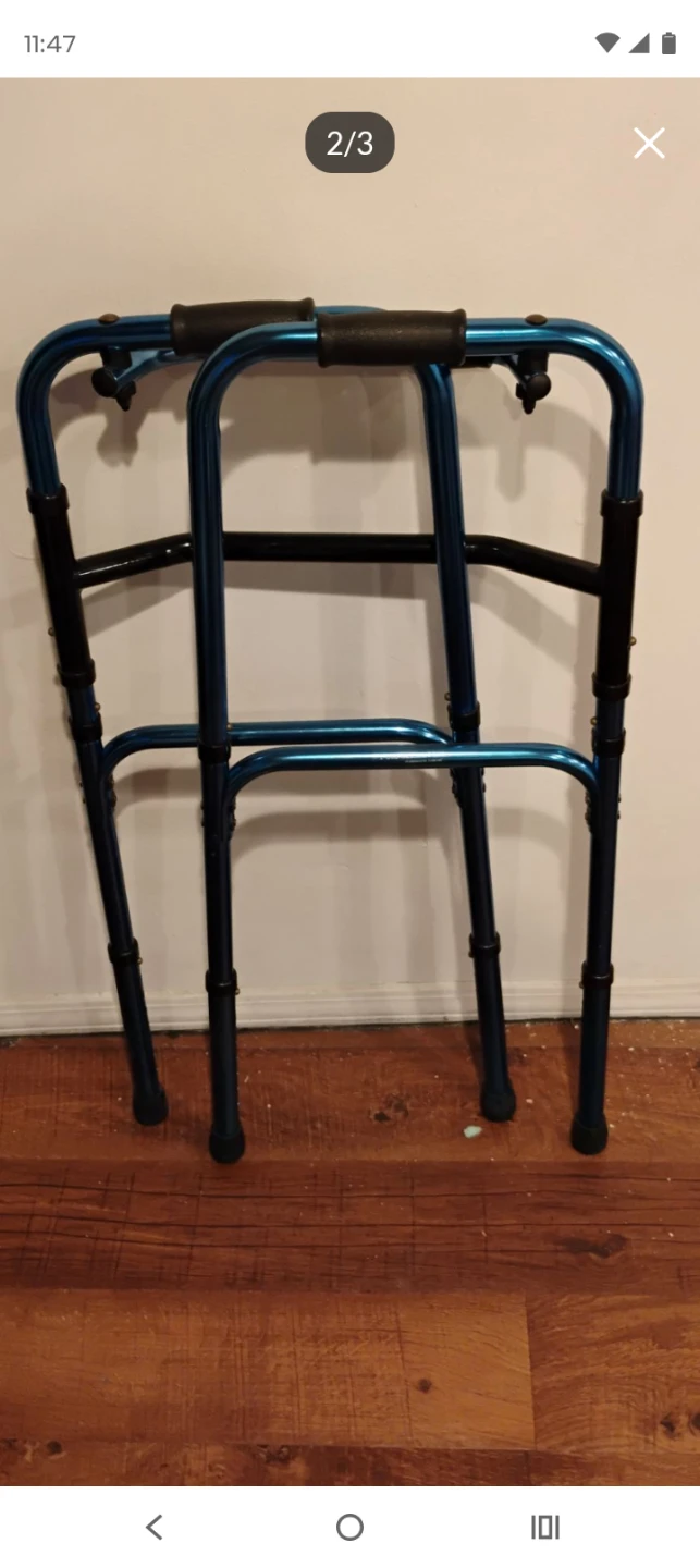 Blue Folding Walker with Quad Cane - photo 2