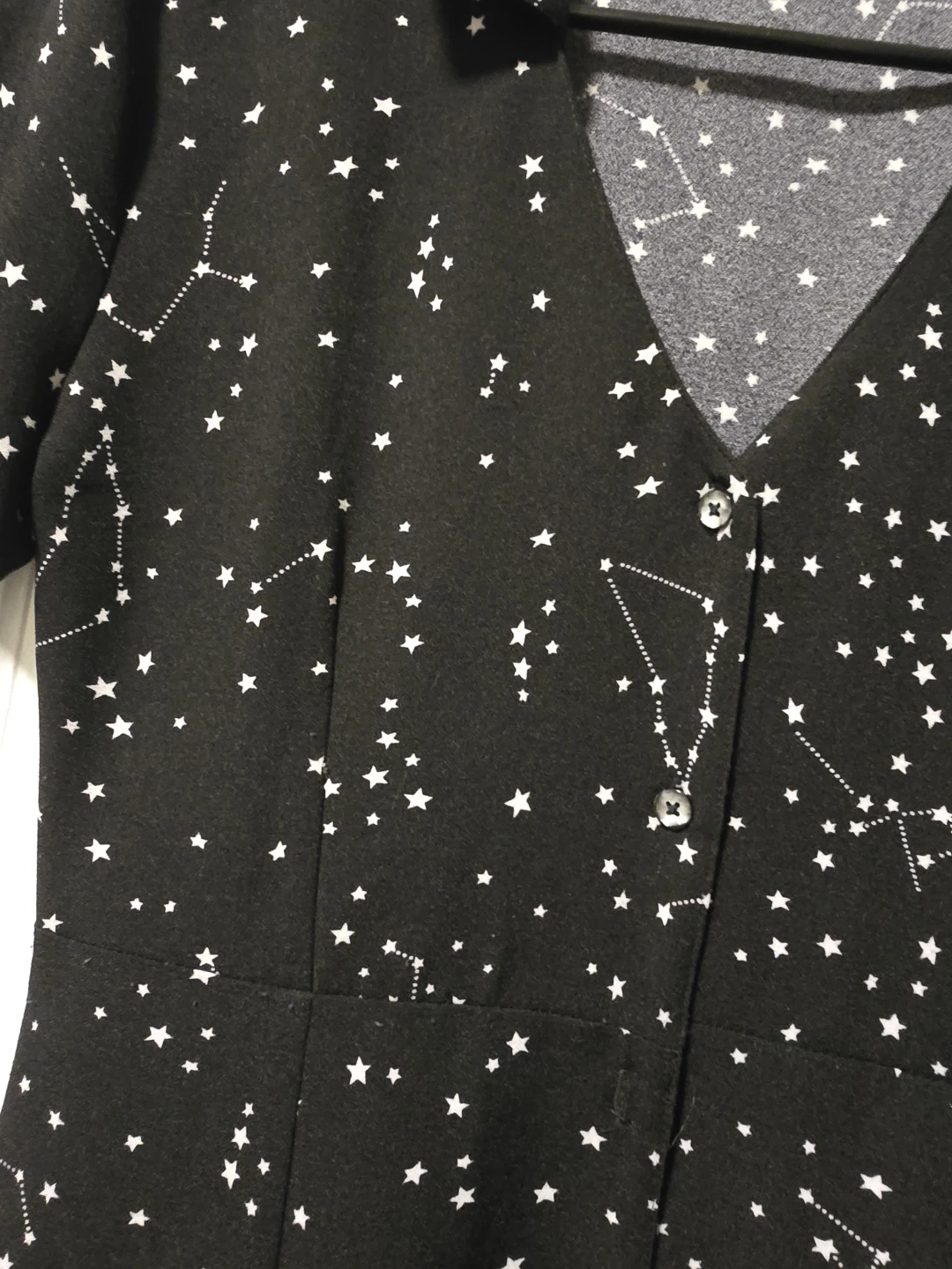 Disturbia Black Constellation Print Button-Up Midi Dress - photo 3
