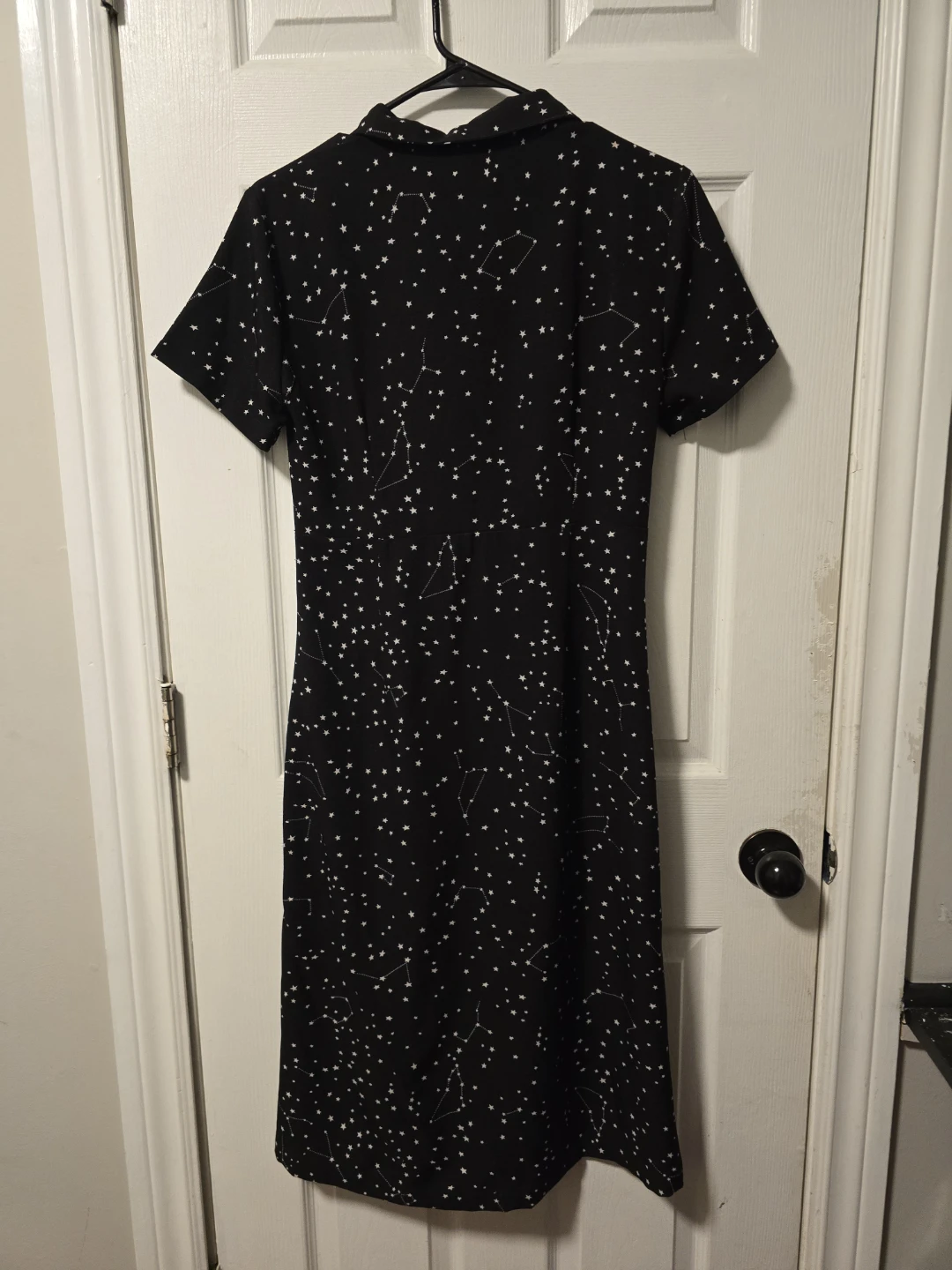 Disturbia Black Constellation Print Button-Up Midi Dress - photo 4