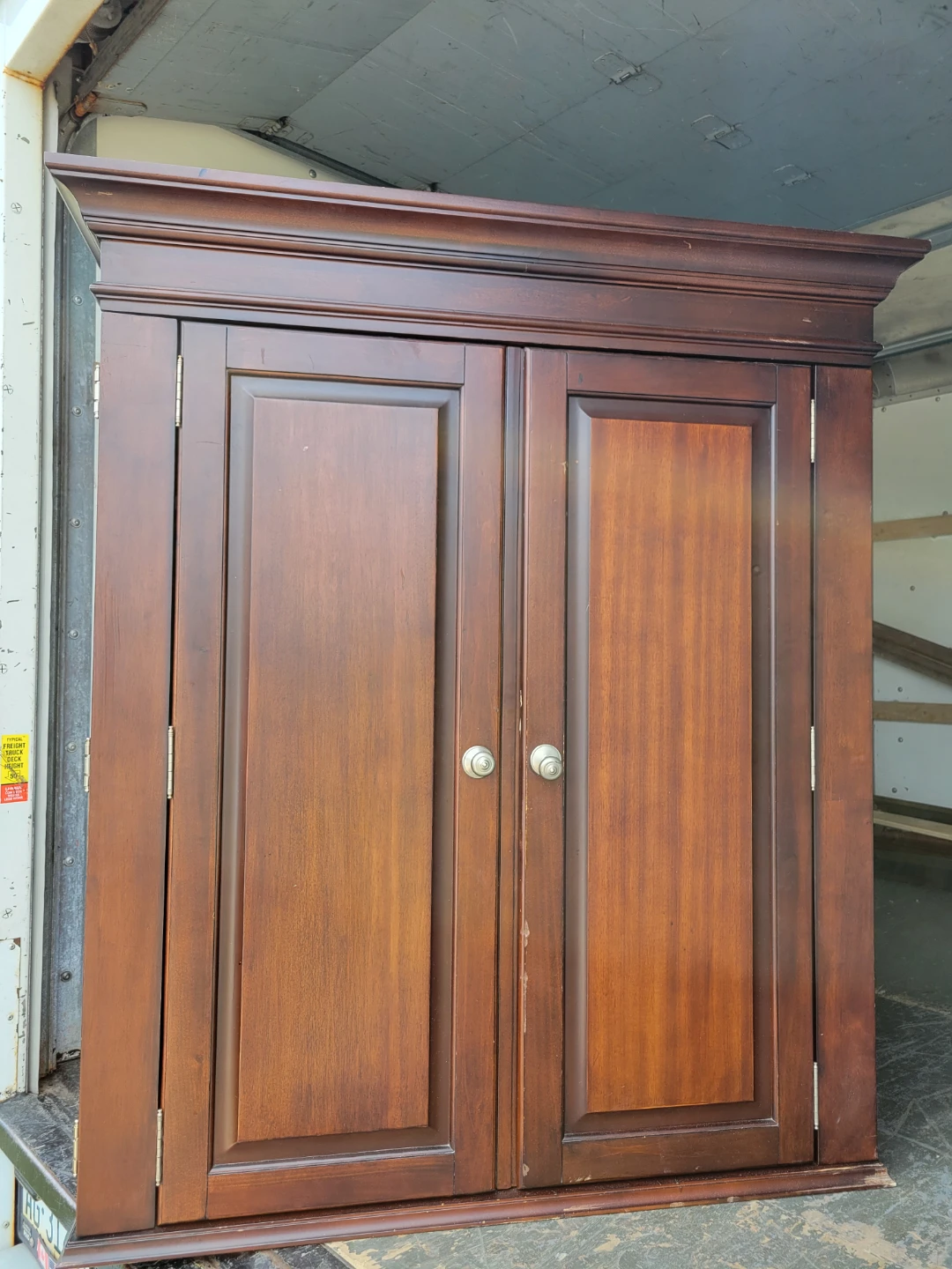 Dark Wood Bedroom Set - Dresser, Cabinet, Headboard
