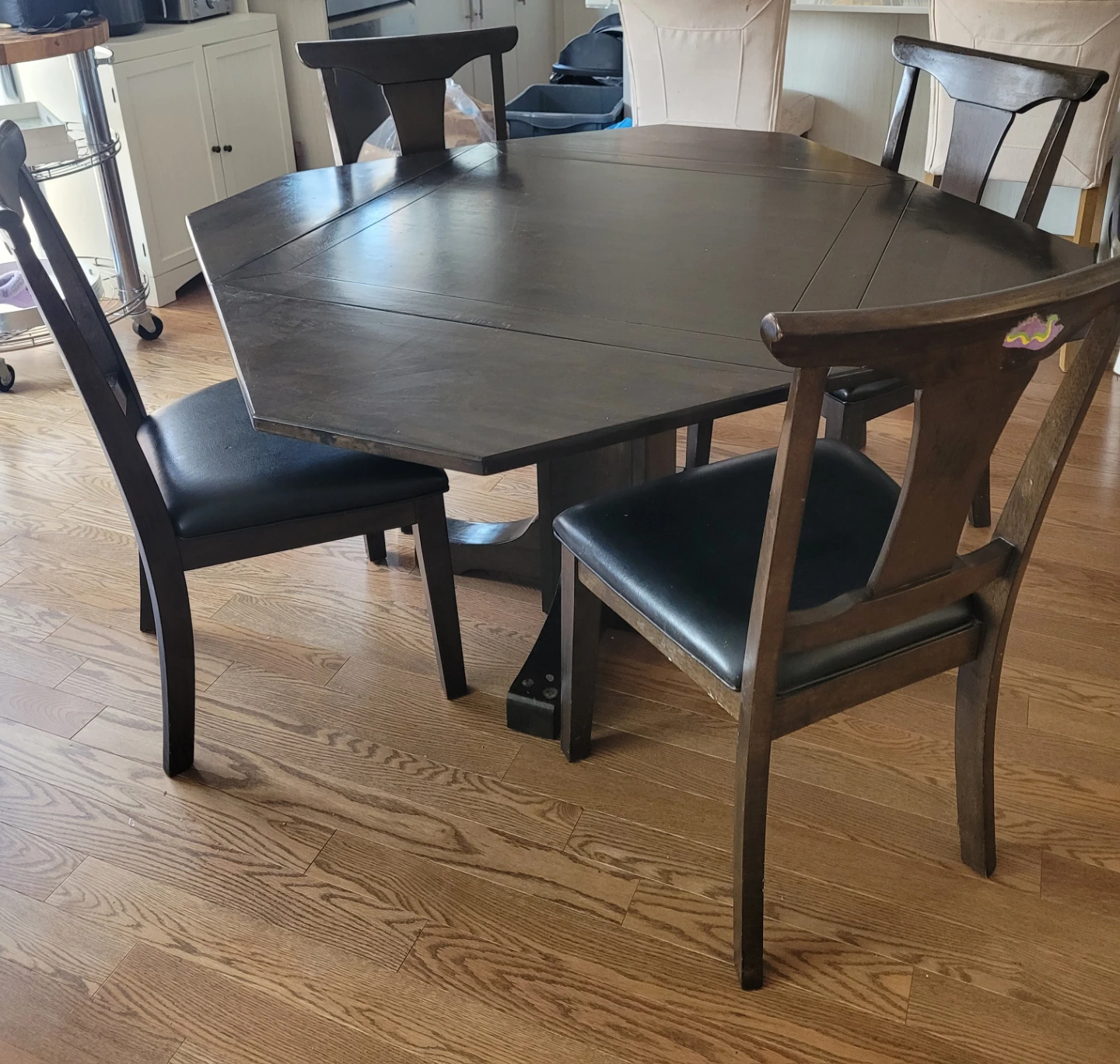 Dark Wood Dining Table and Chairs Set - photo 3