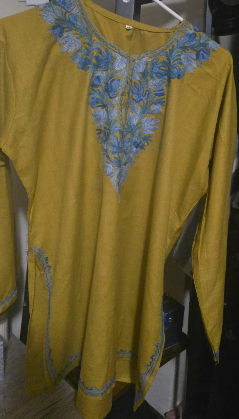 New  mustard   kashmiri  Tunic Top