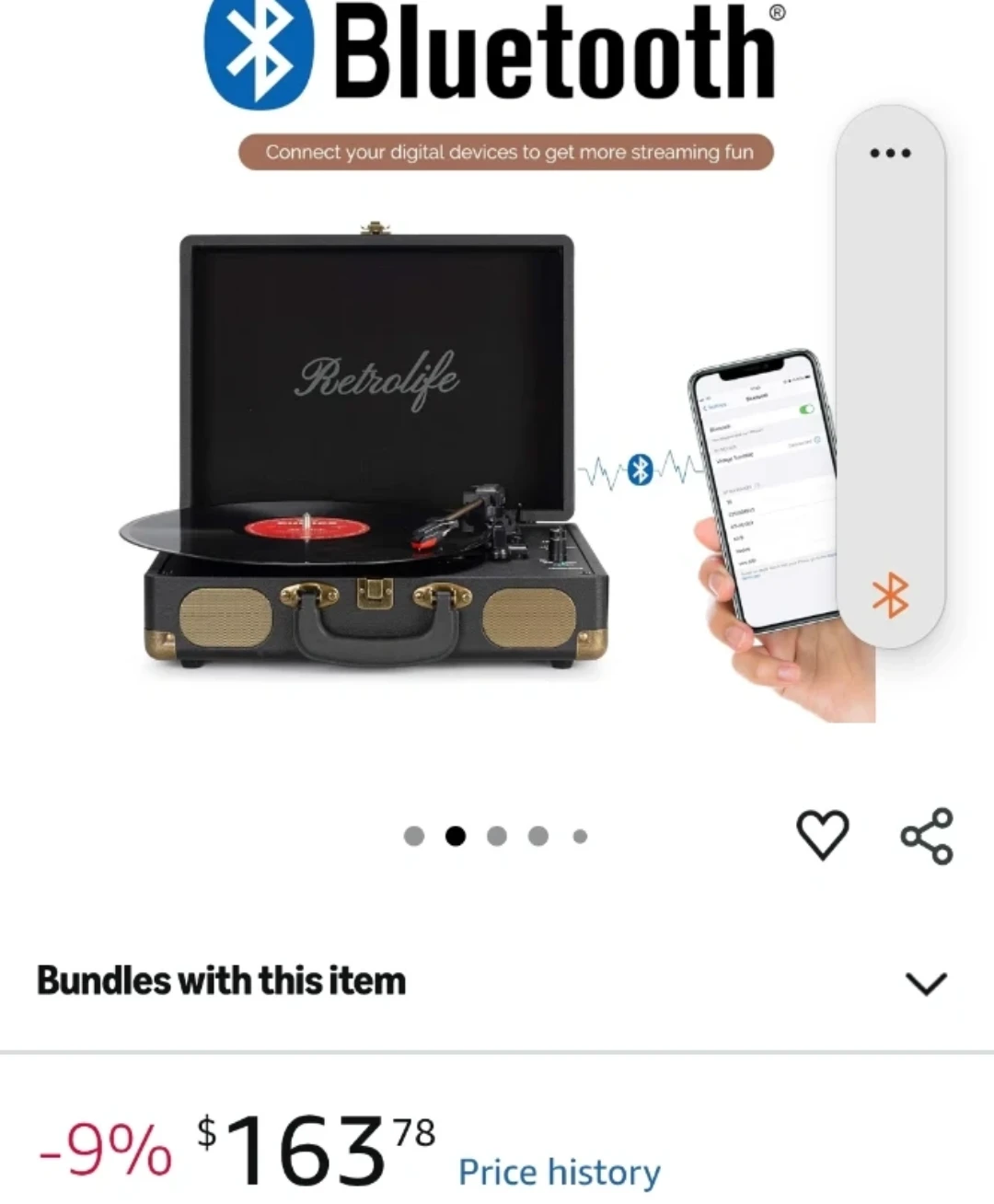 Retrolife Vintage Suitcase Turntable