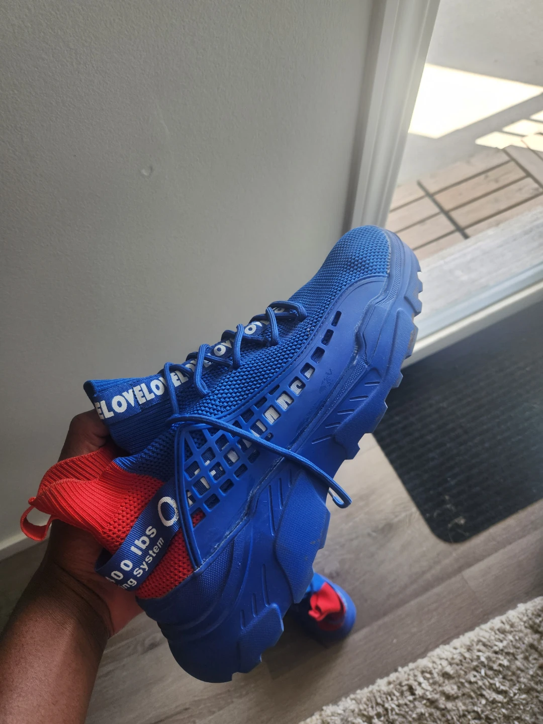 Blue and red knit sneakers - photo 4